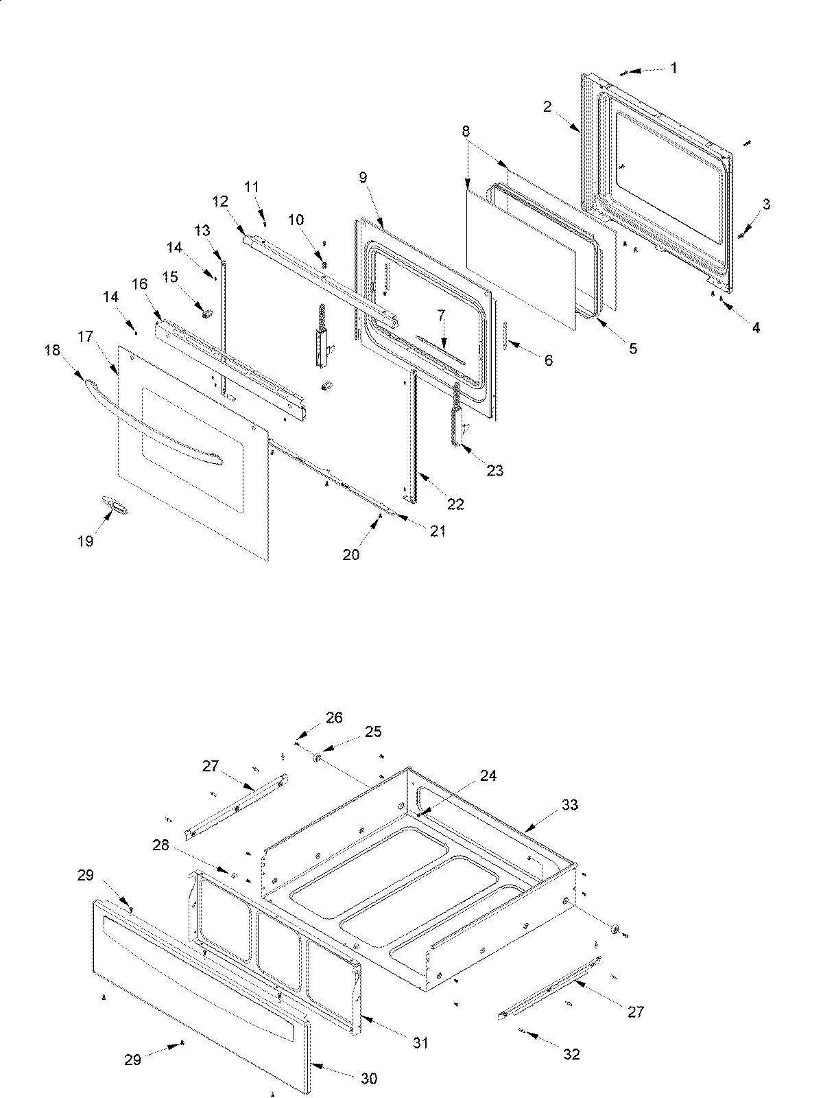 04 - OVEN DOOR AND STORAGE DRAWER