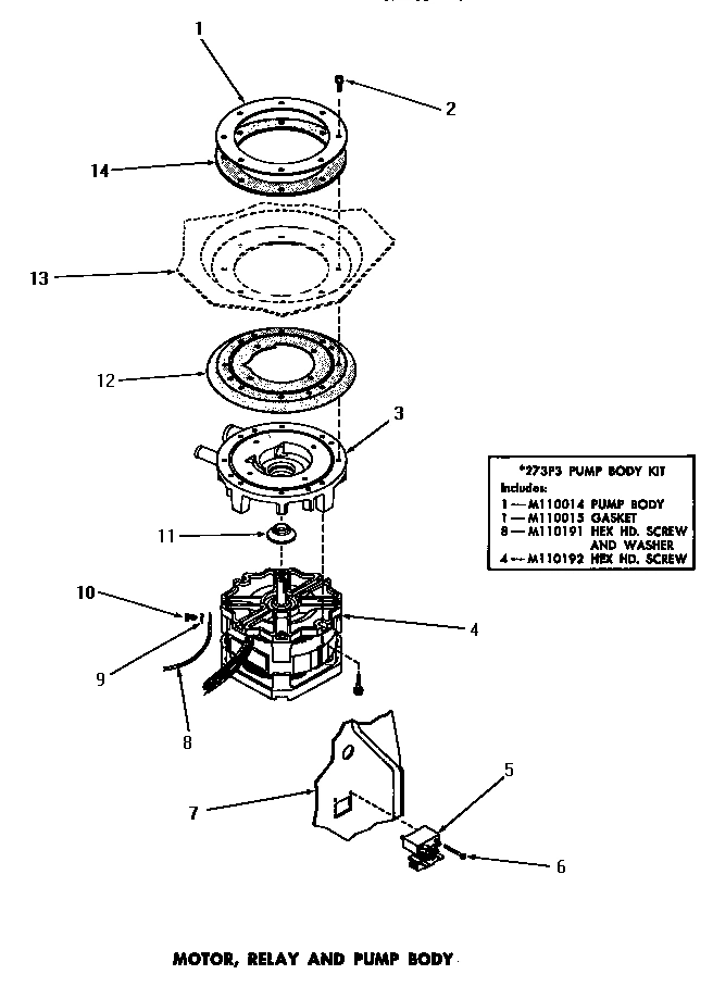 10 - MOTOR, RELAY & PUMP BODY