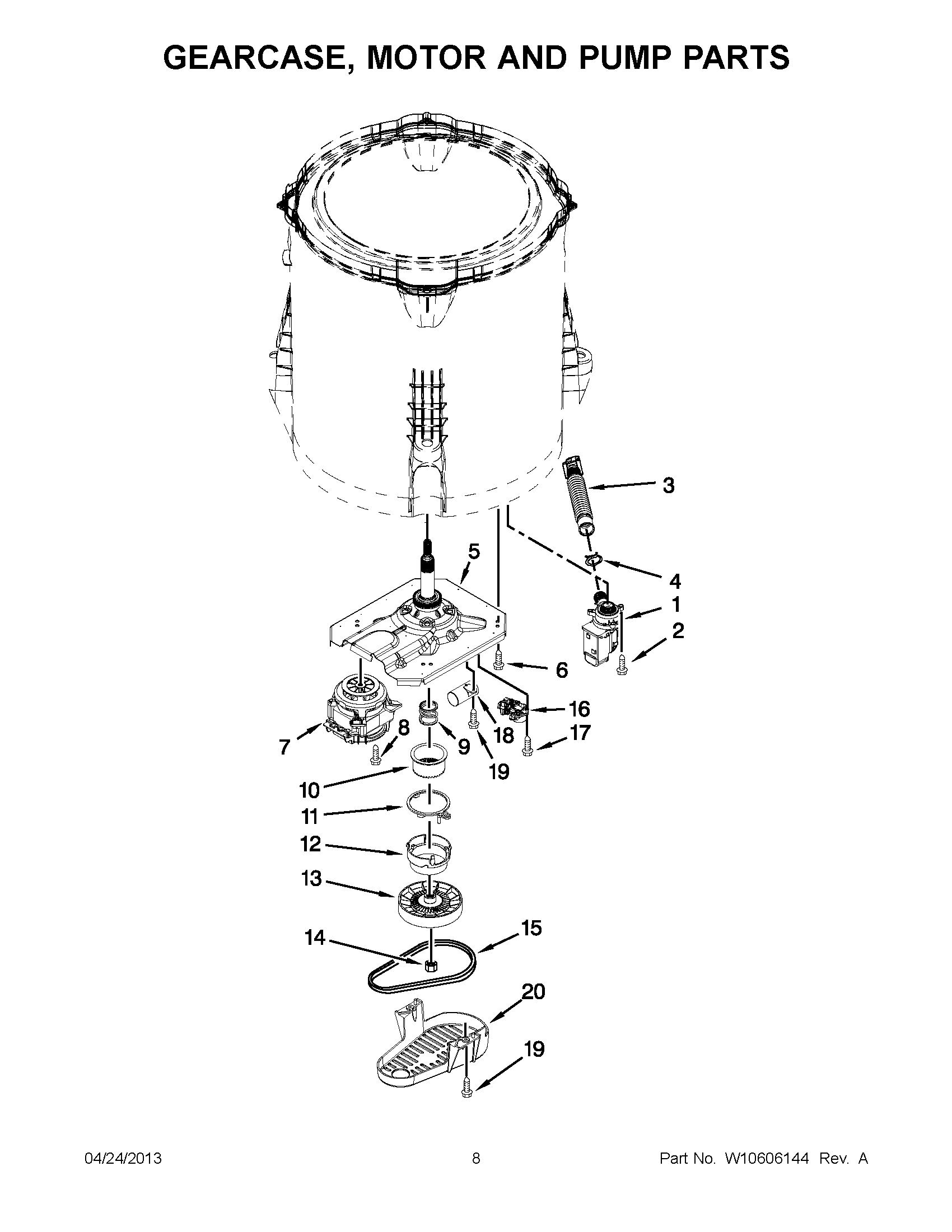 04 - GEARCASE, MOTOR AND PUMP PARTS