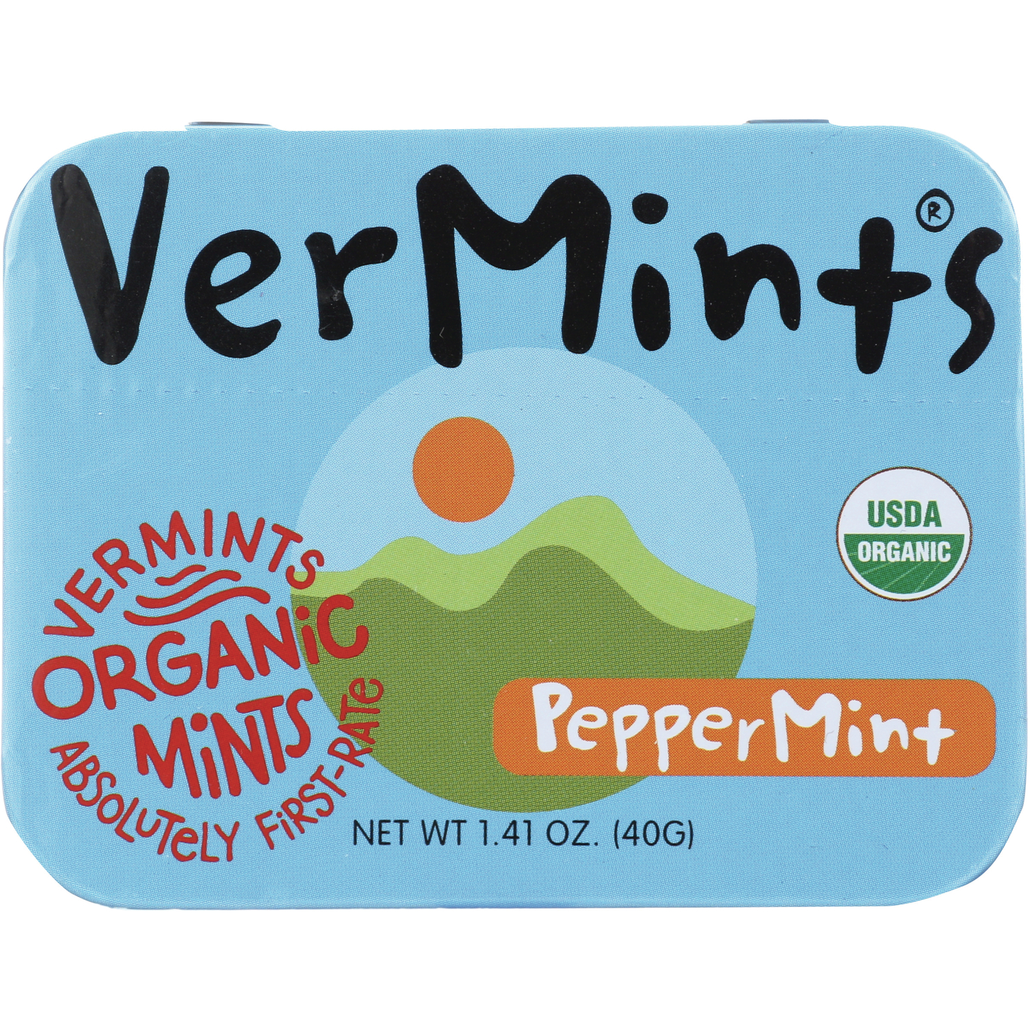 Organic Breath Mints, Peppermint, 1.41 Oz, Total Qty 6