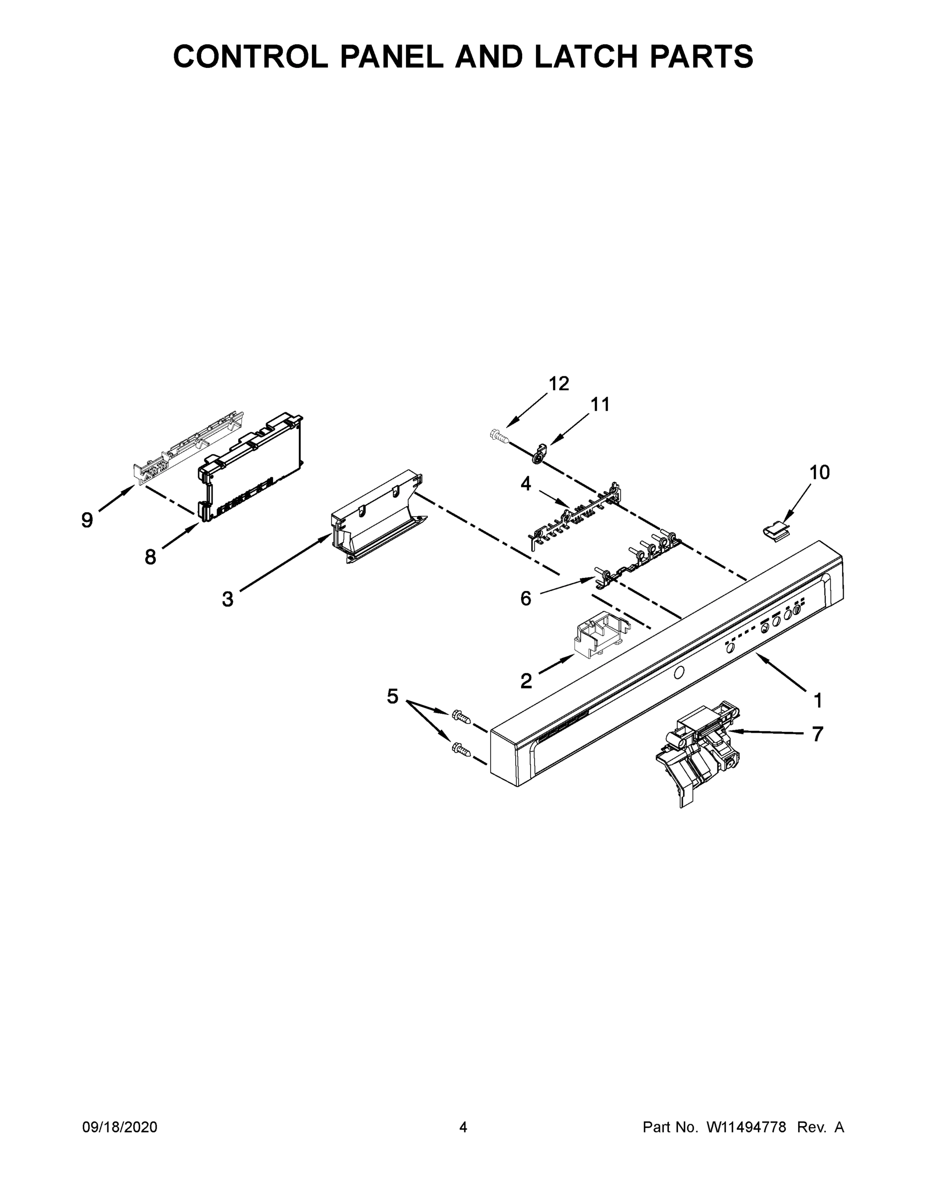 03 - CONTROL PANEL AND LATCH PARTS