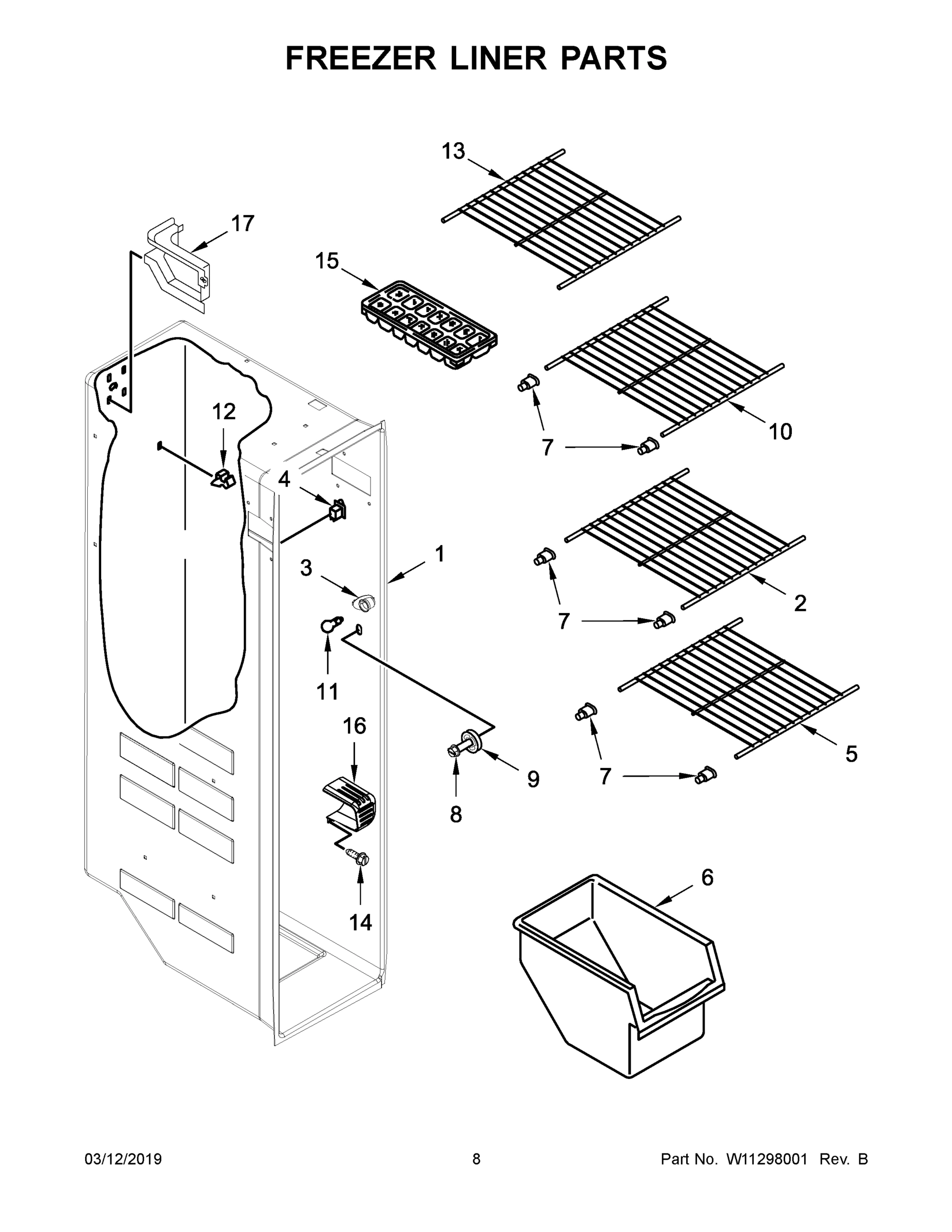 05 - FREEZER LINER PARTS