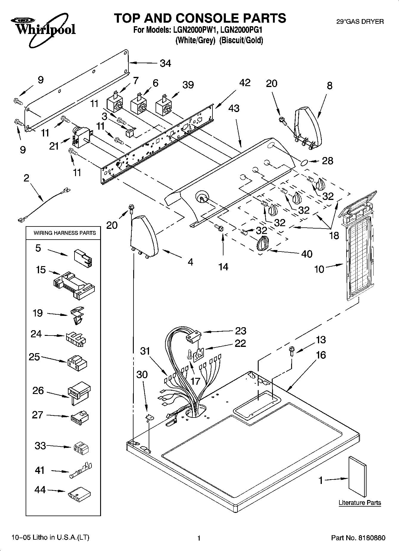 01 - TOP AND CONSOLE PARTS