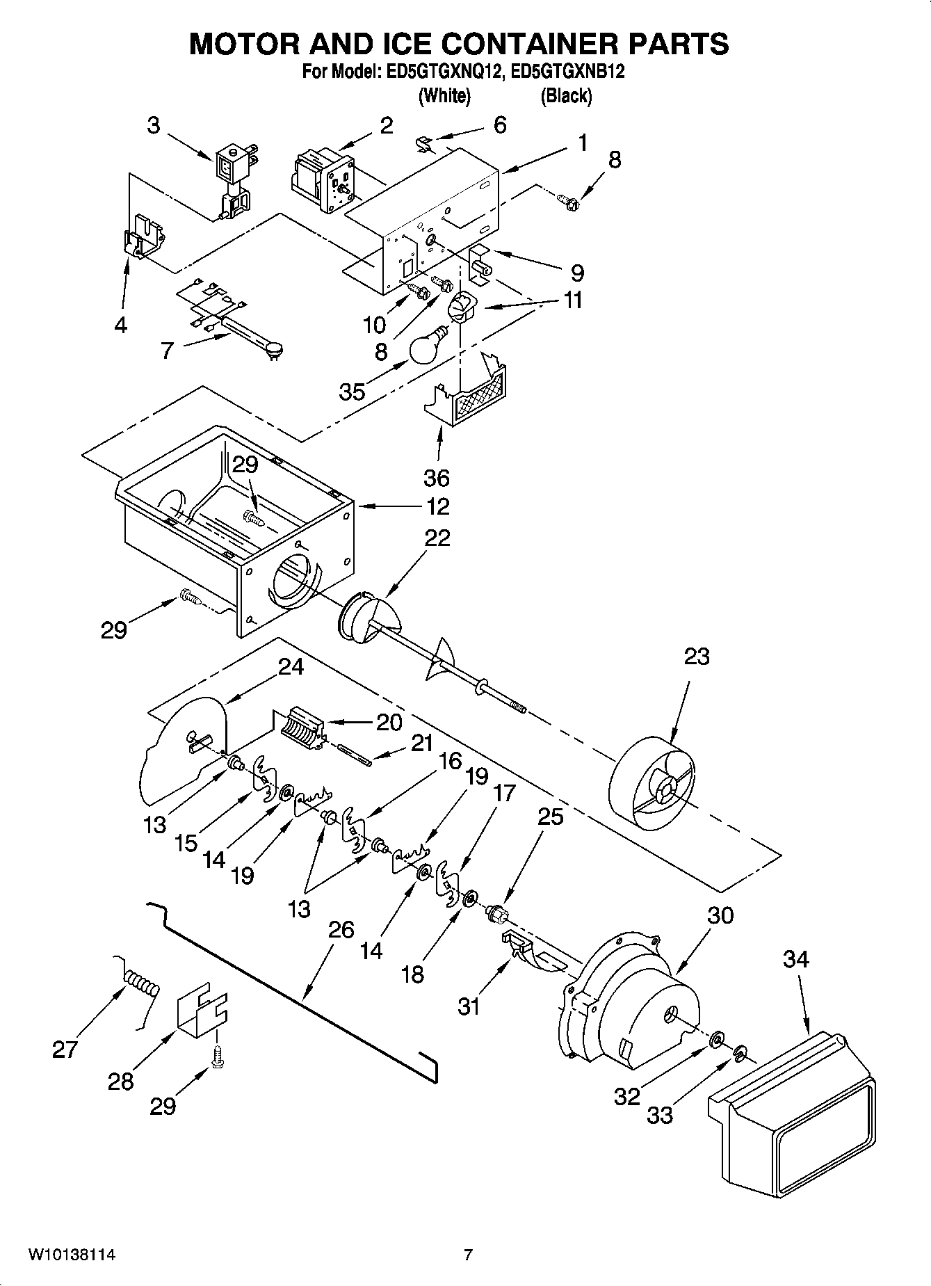05 - MOTOR AND ICE CONTAINER PARTS