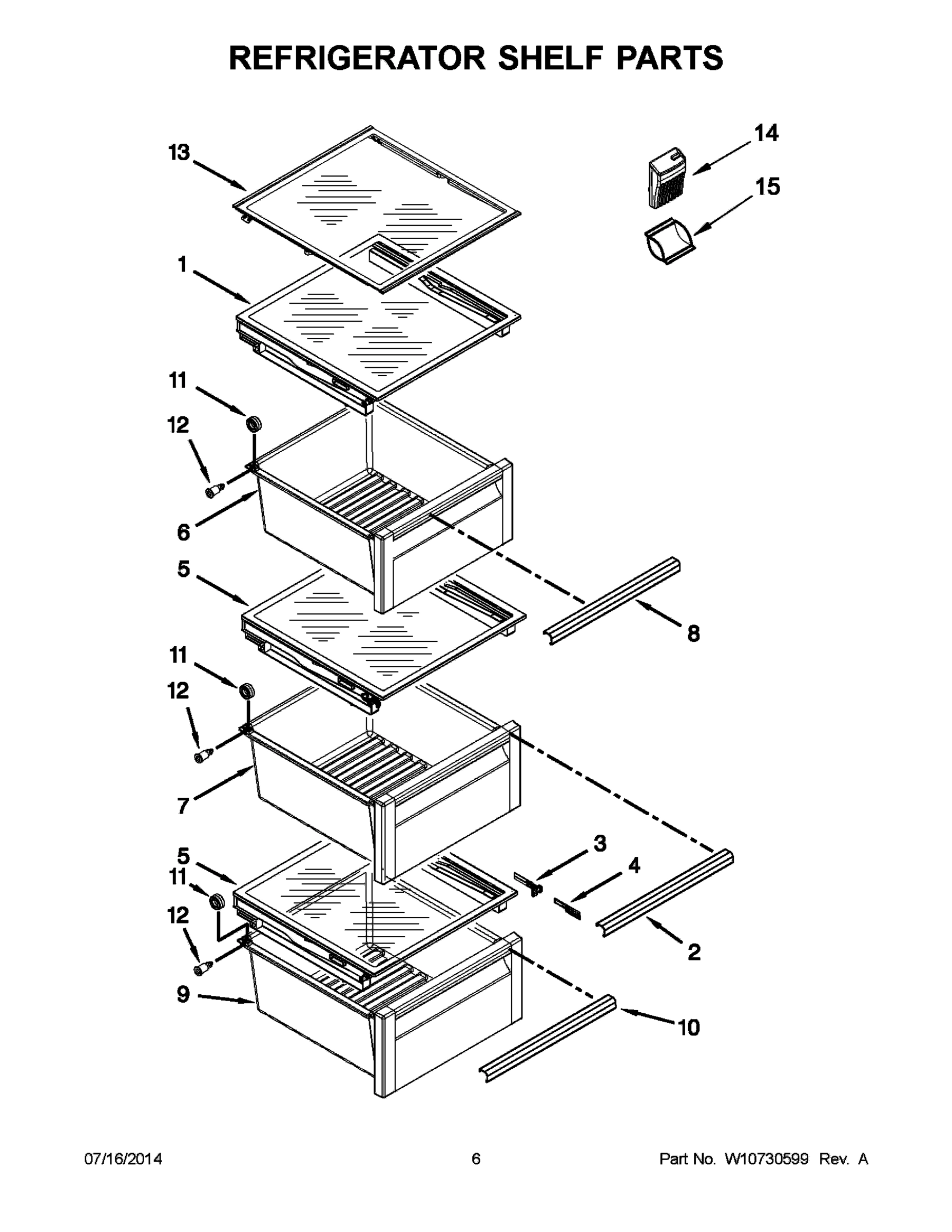 04 - REFRIGERATOR SHELF PARTS