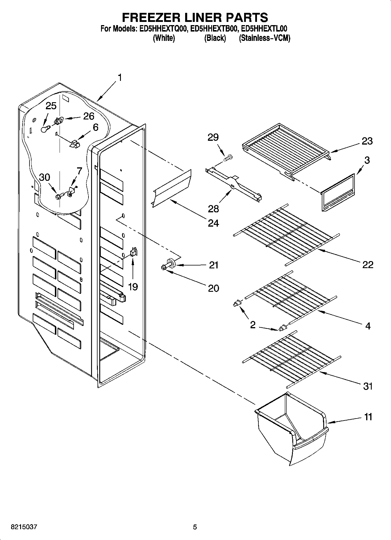 04 - FREEZER LINER PARTS