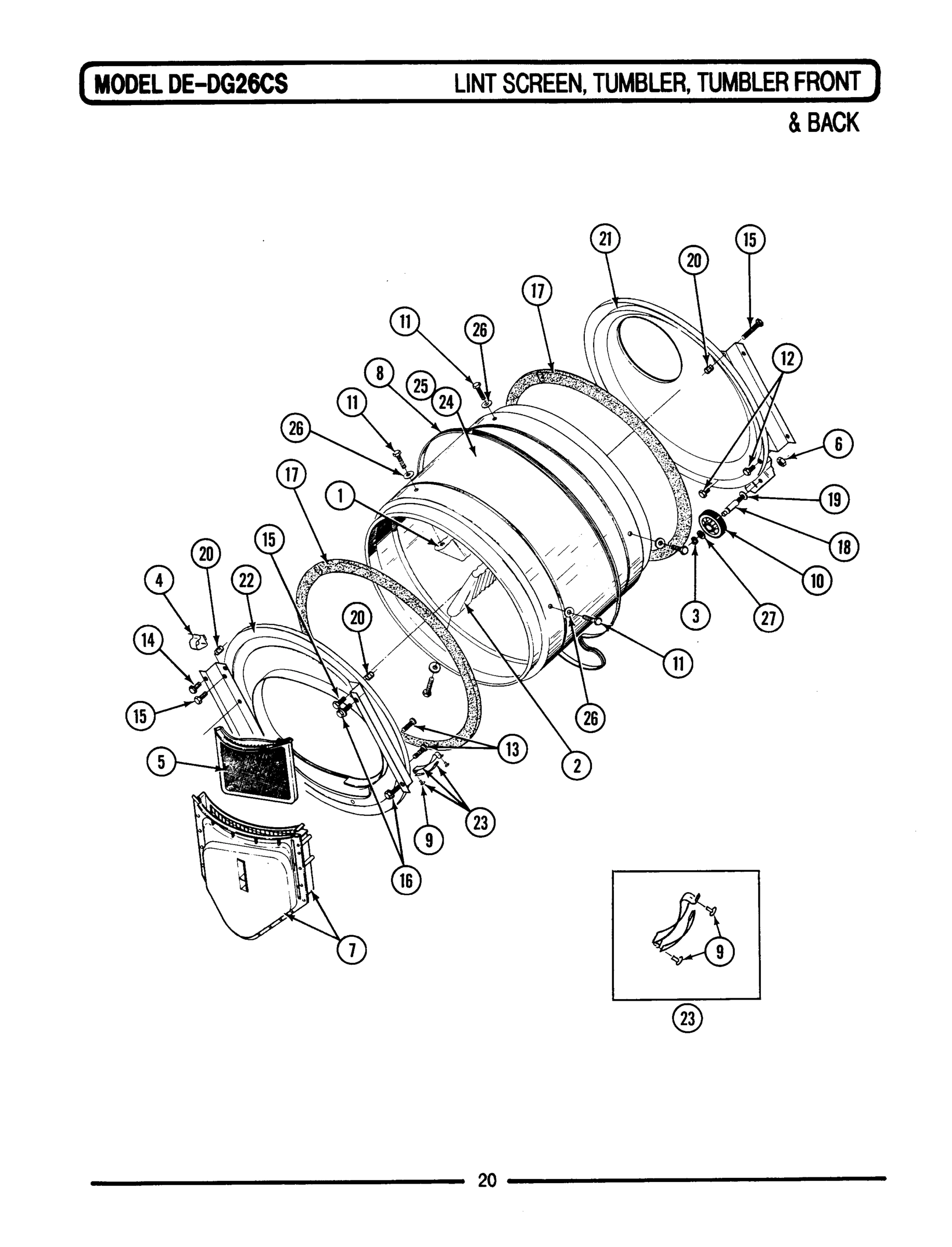 07 - LINT SCREEN\TUMBLER (FRONT & BACK)
