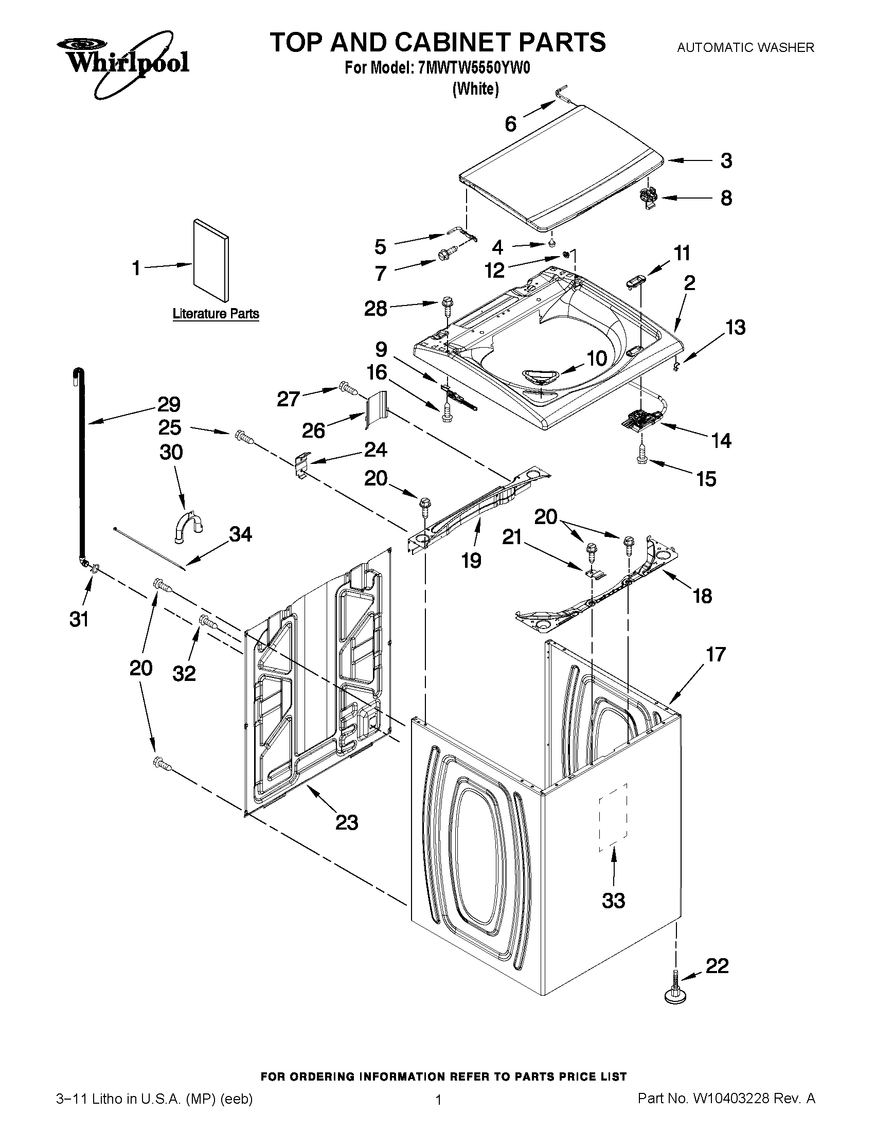 01 - TOP AND CABINET PARTS