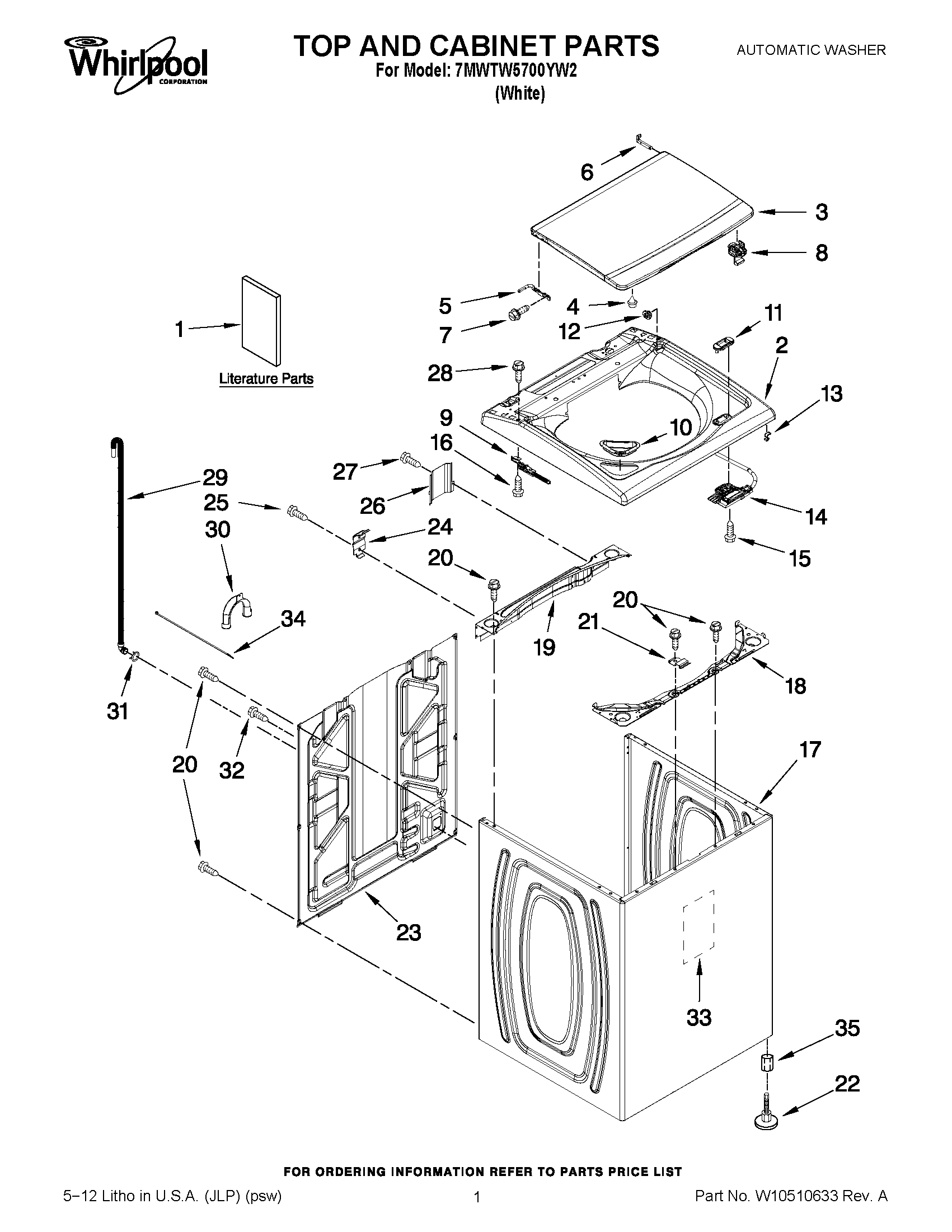 01 - TOP AND CABINET PARTS