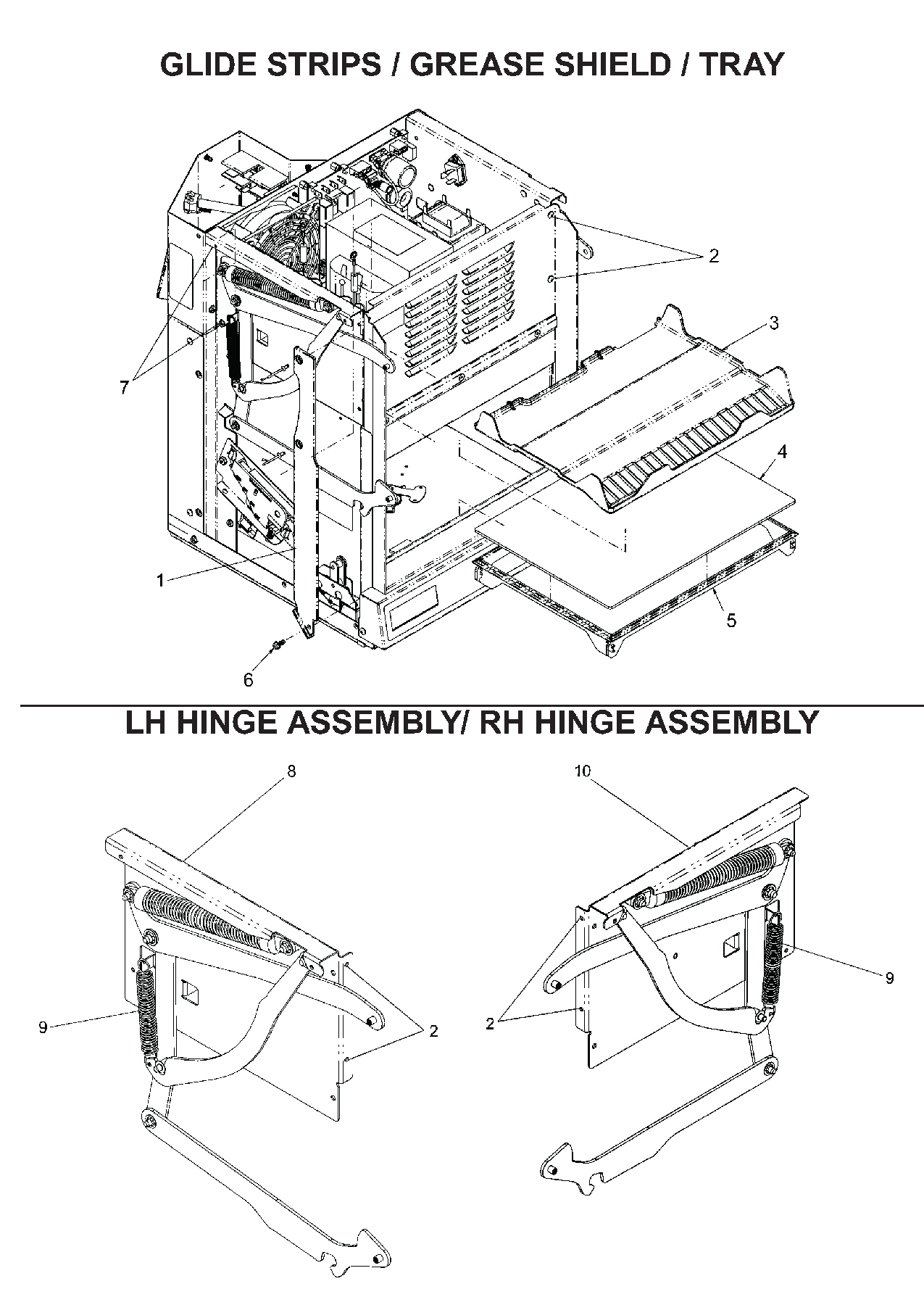 Glide Strips / Grease Shield / Tray