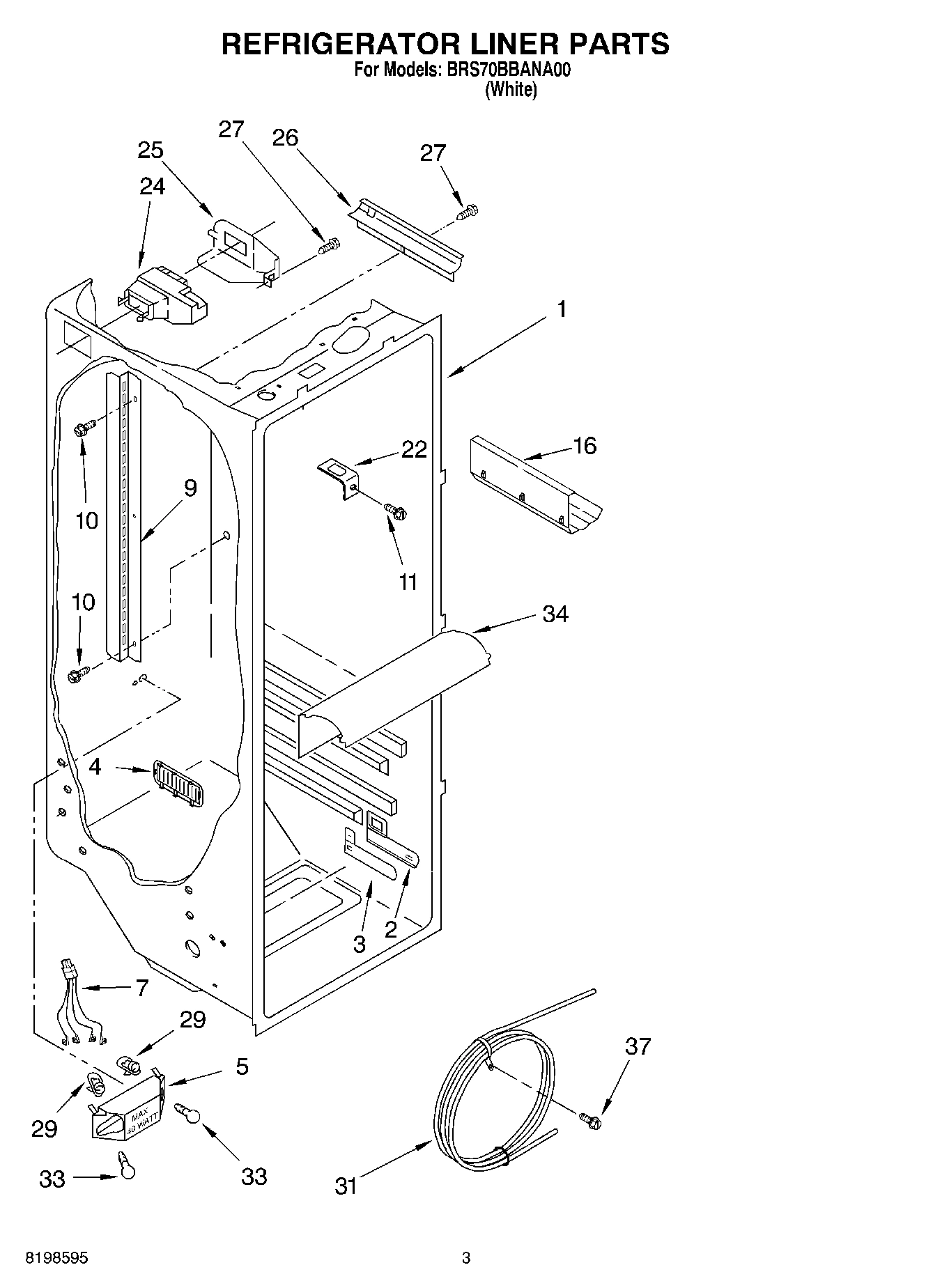 02 - REFRIGERATOR LINER PARTS