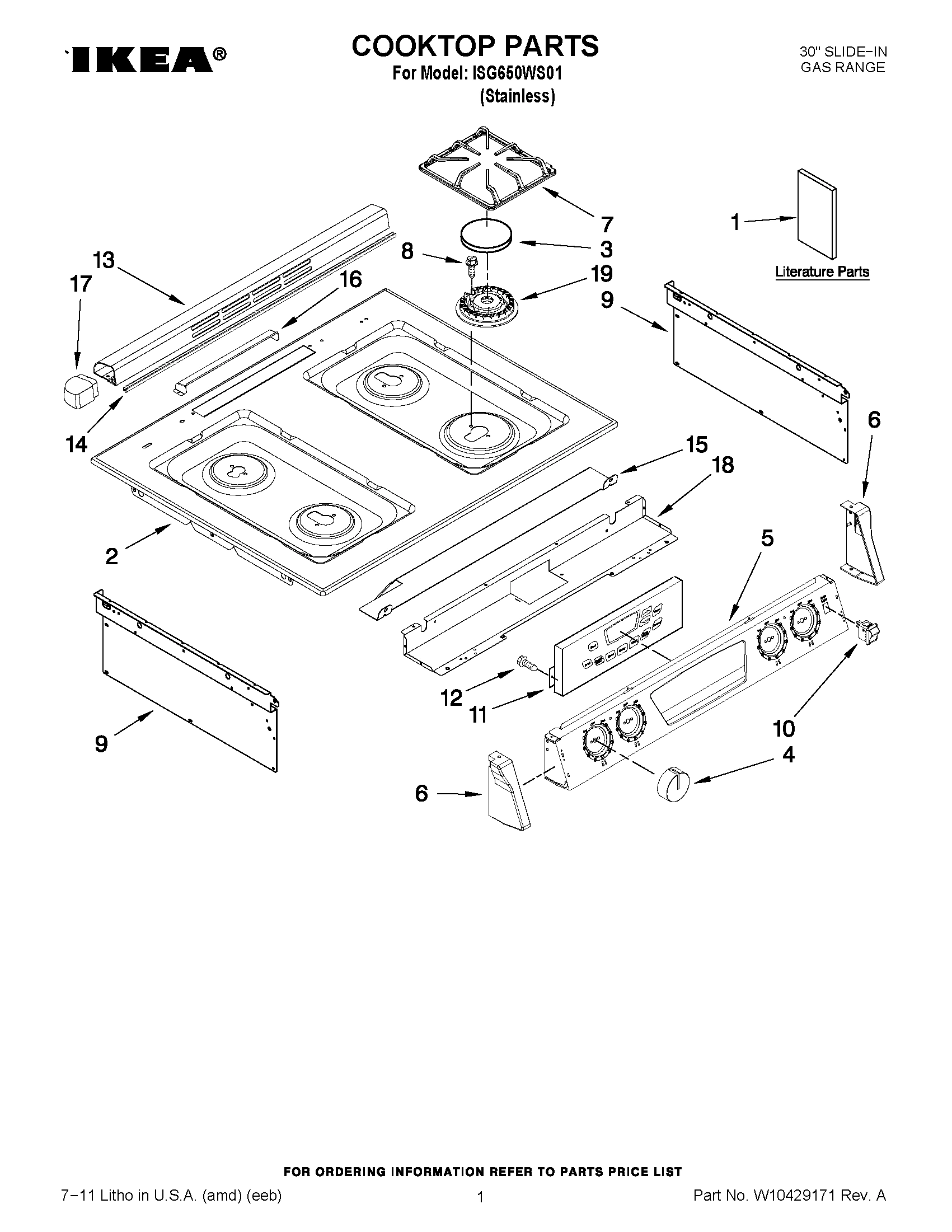 01 - COOKTOP PARTS