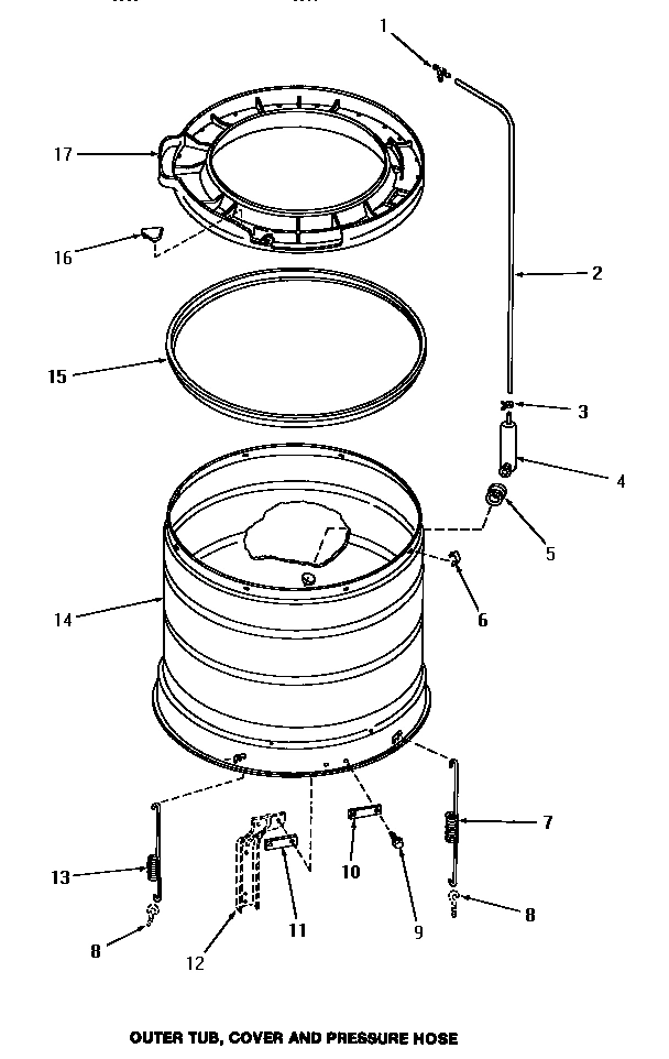 15 - OUTER TUB, COVER & PRESSURE HOSE