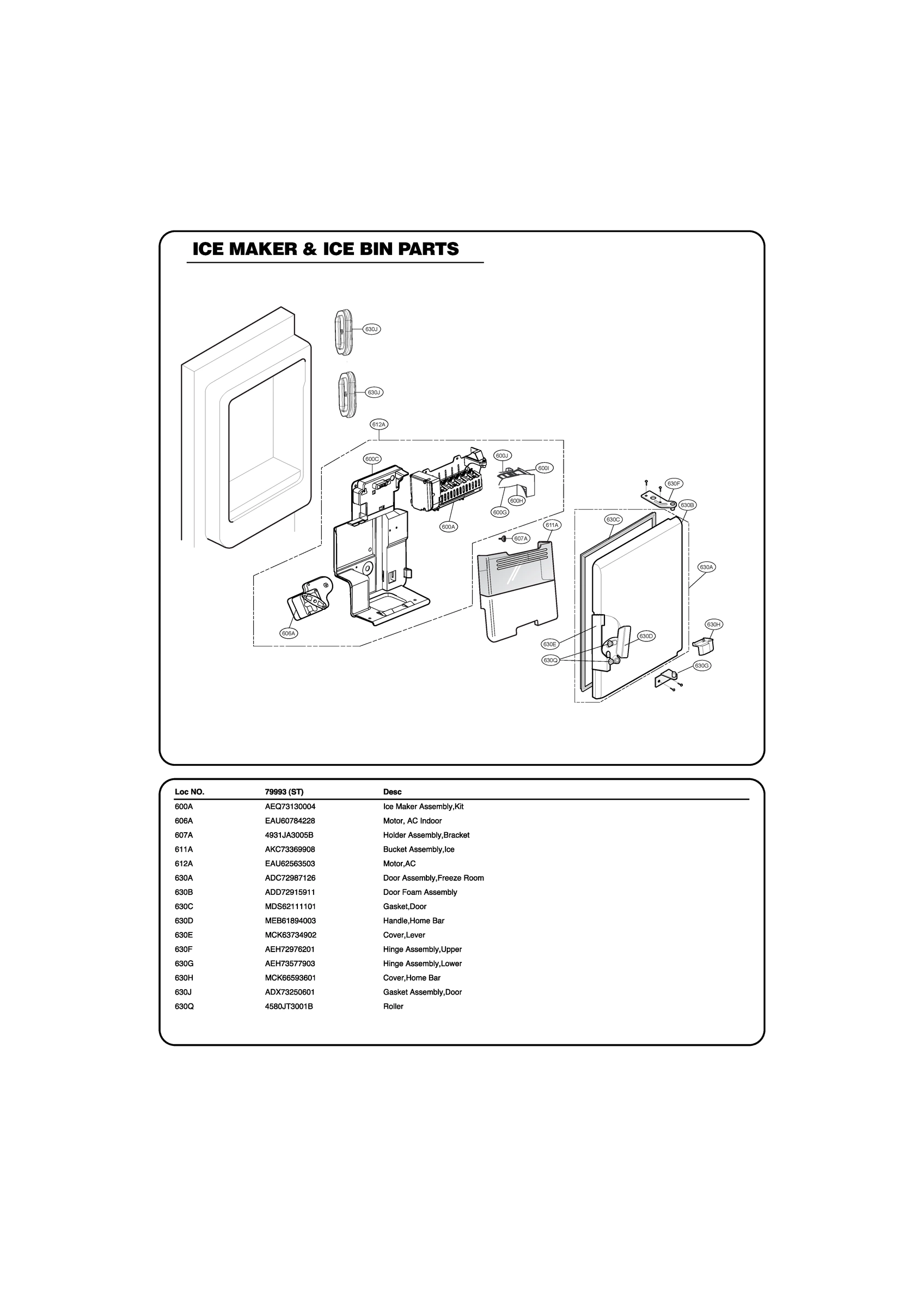 ICEMAKER & ICE BIN PARTS