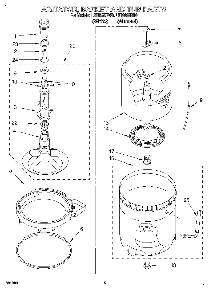 04 - AGITATOR, BASKET AND TUB