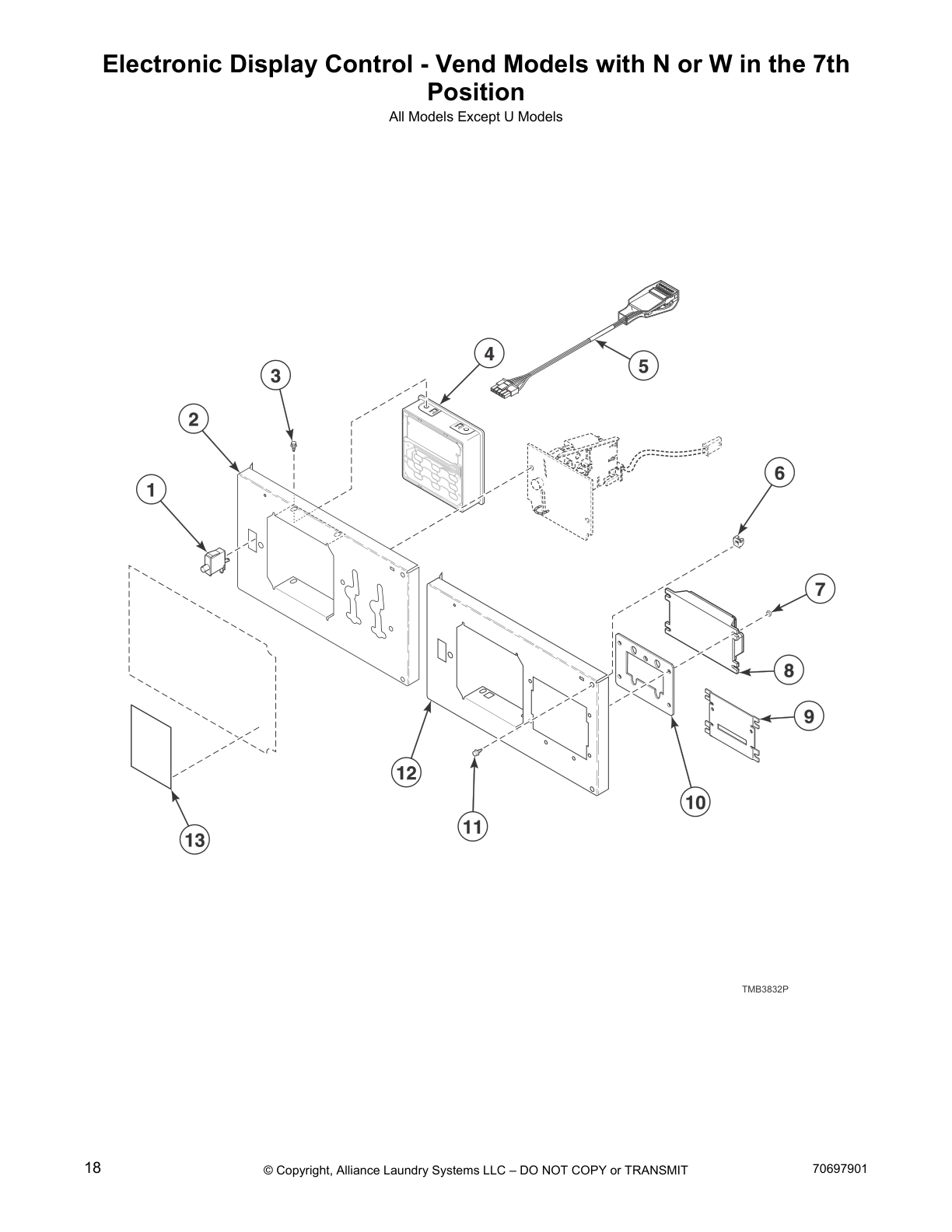 Electronic Display Control - Vend Models with N or W in the 7th
Position