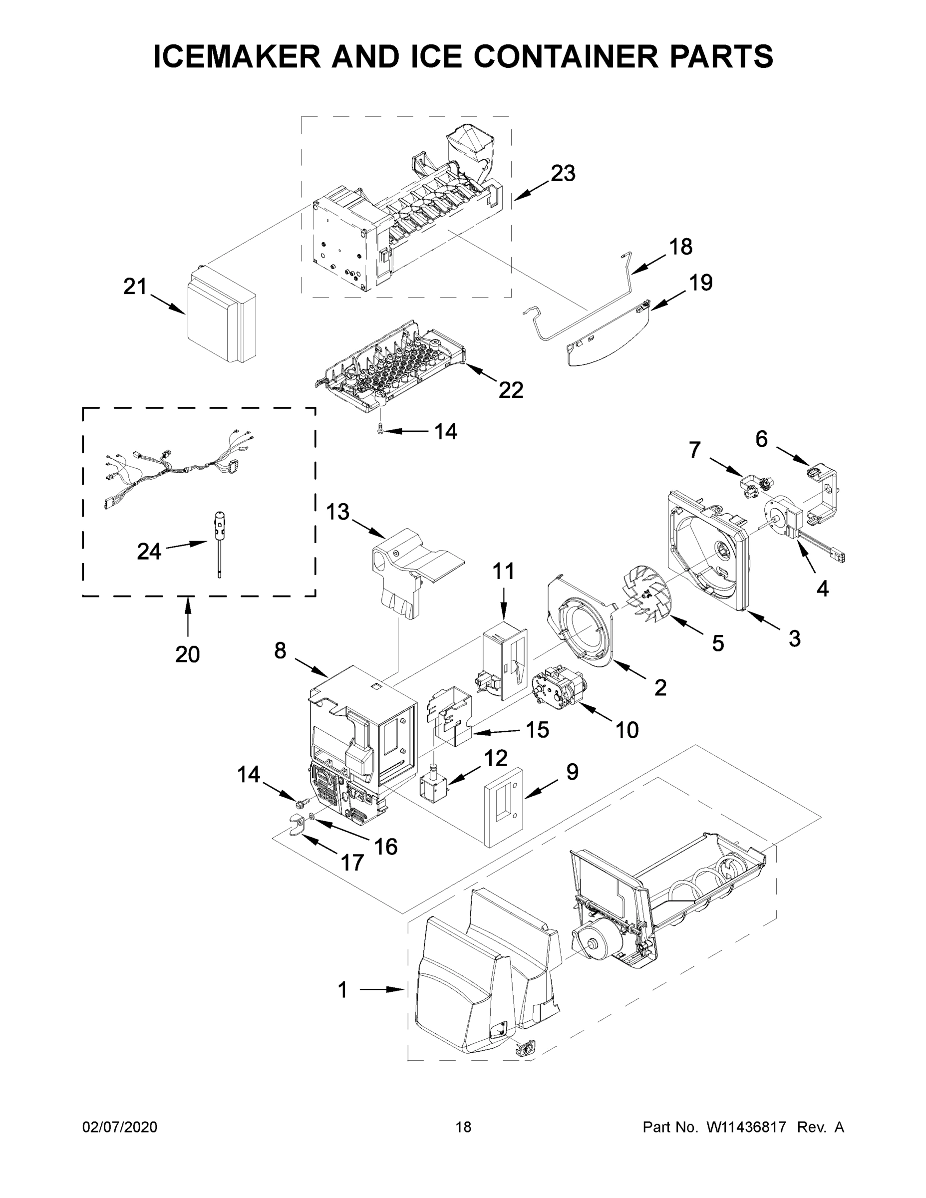 10 - ICEMAKER AND ICE CONTAINER PARTS