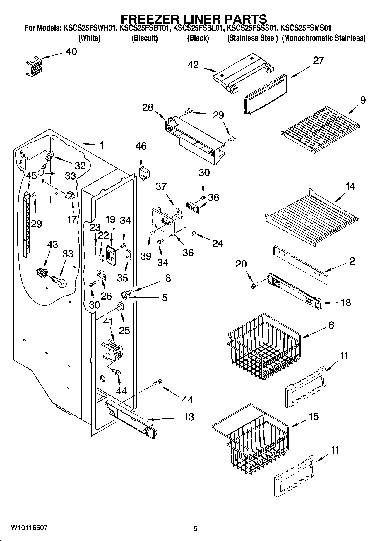 04 - FREEZER LINER PARTS