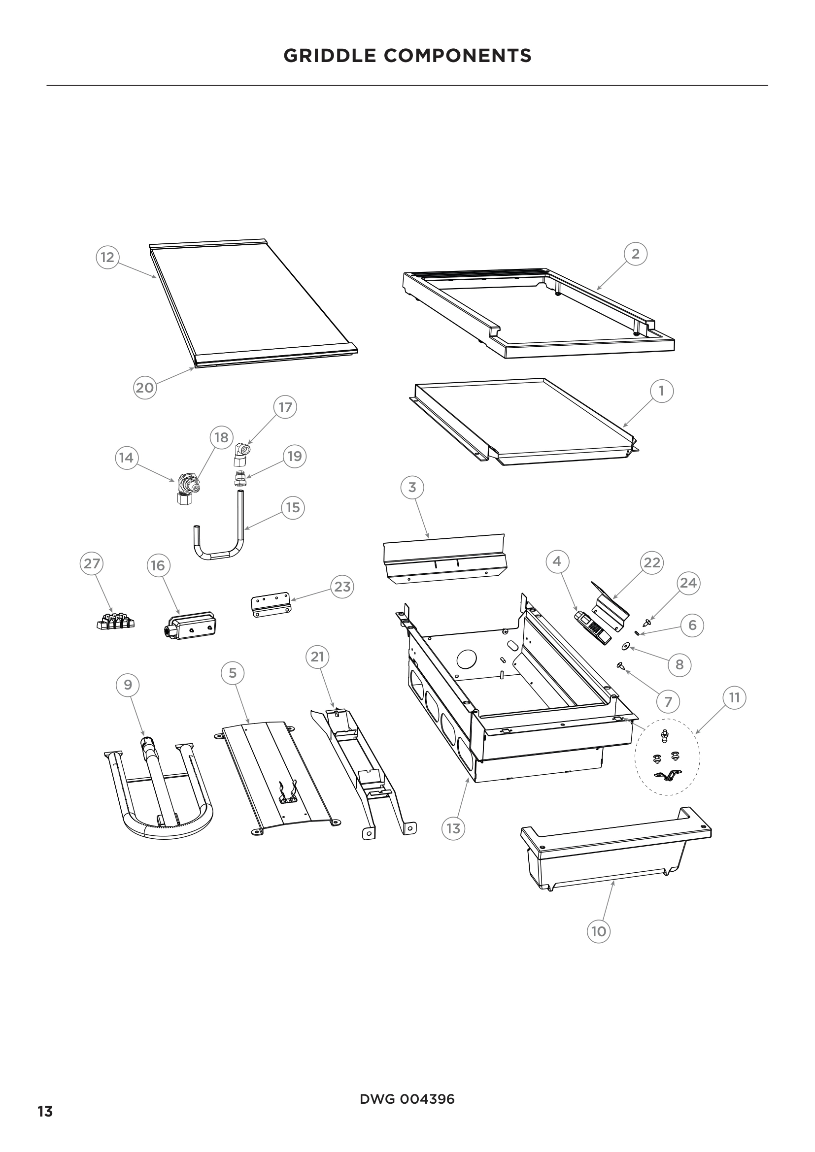 GRIDDLE COMPONENTS