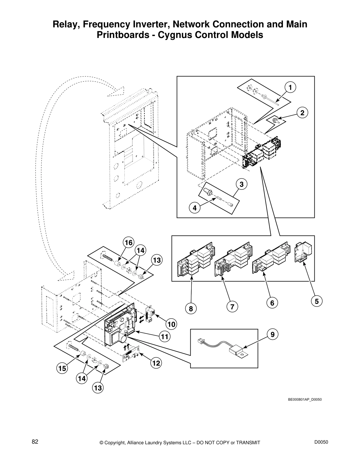 Relay, Frequency Inverter, Network Connection and Main
Printboards - Cygnus Control Models