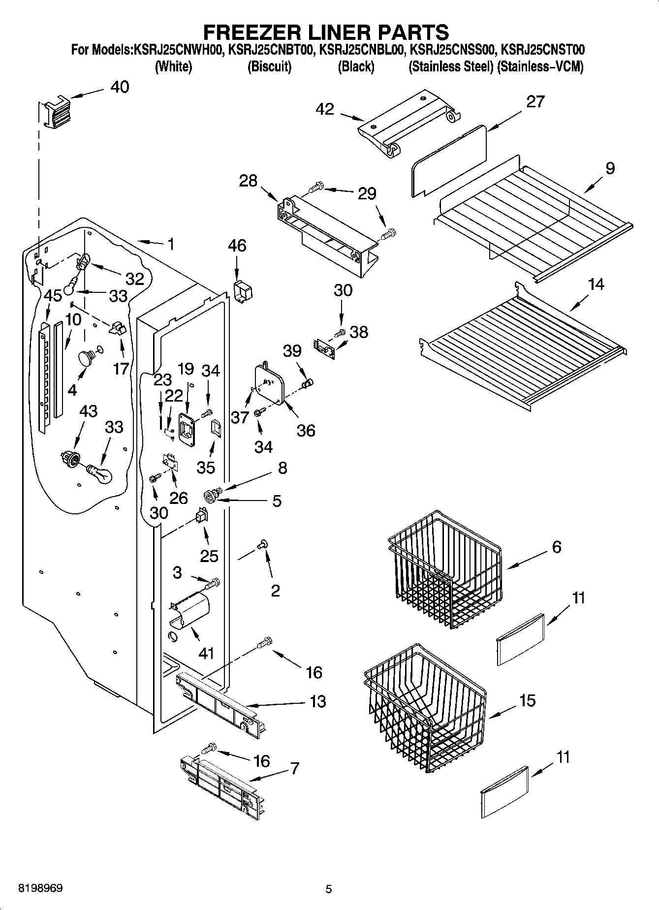 04 - FREEZER LINER PARTS