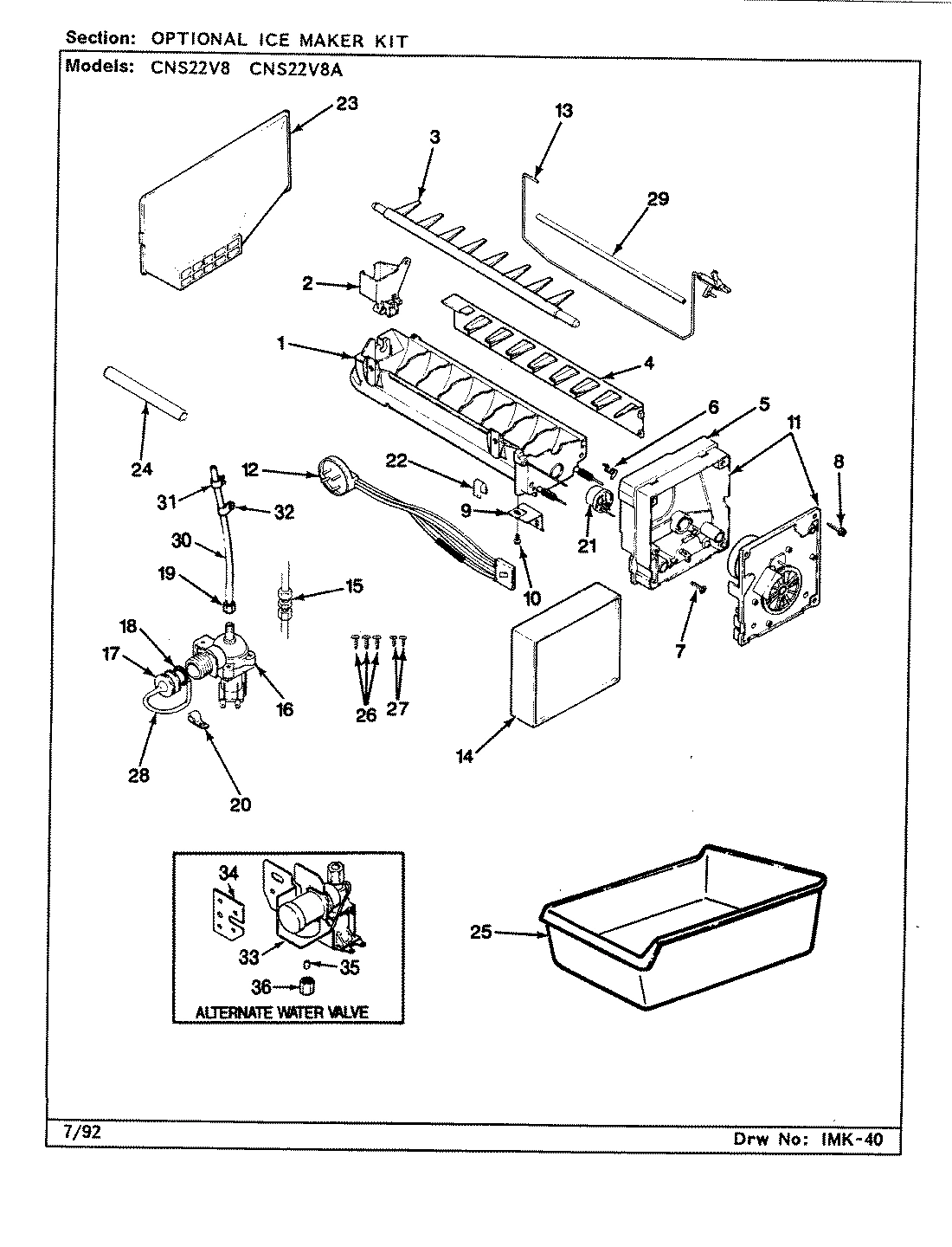 05 - OPTIONAL ICE MAKER KIT