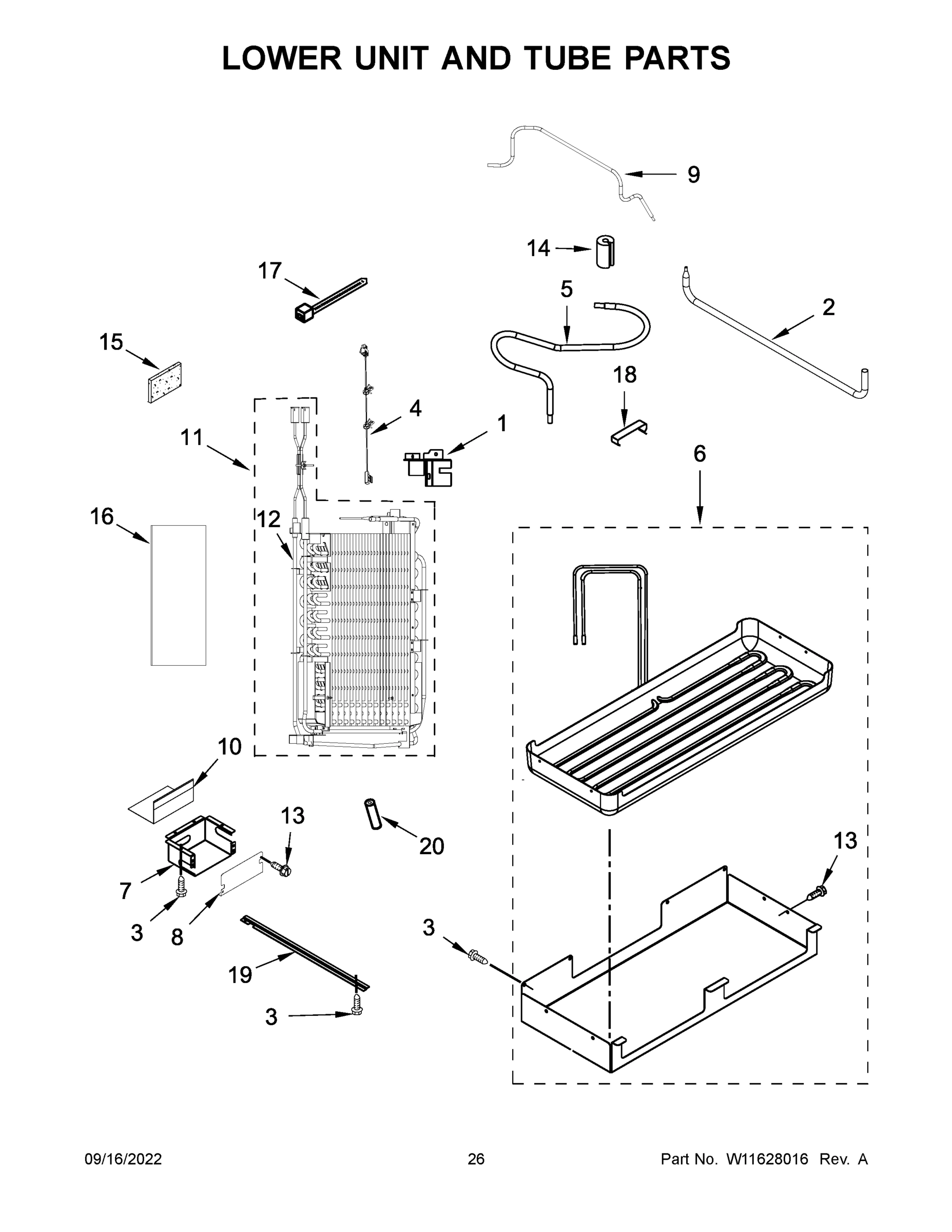 14 - LOWER UNIT AND TUBE PARTS