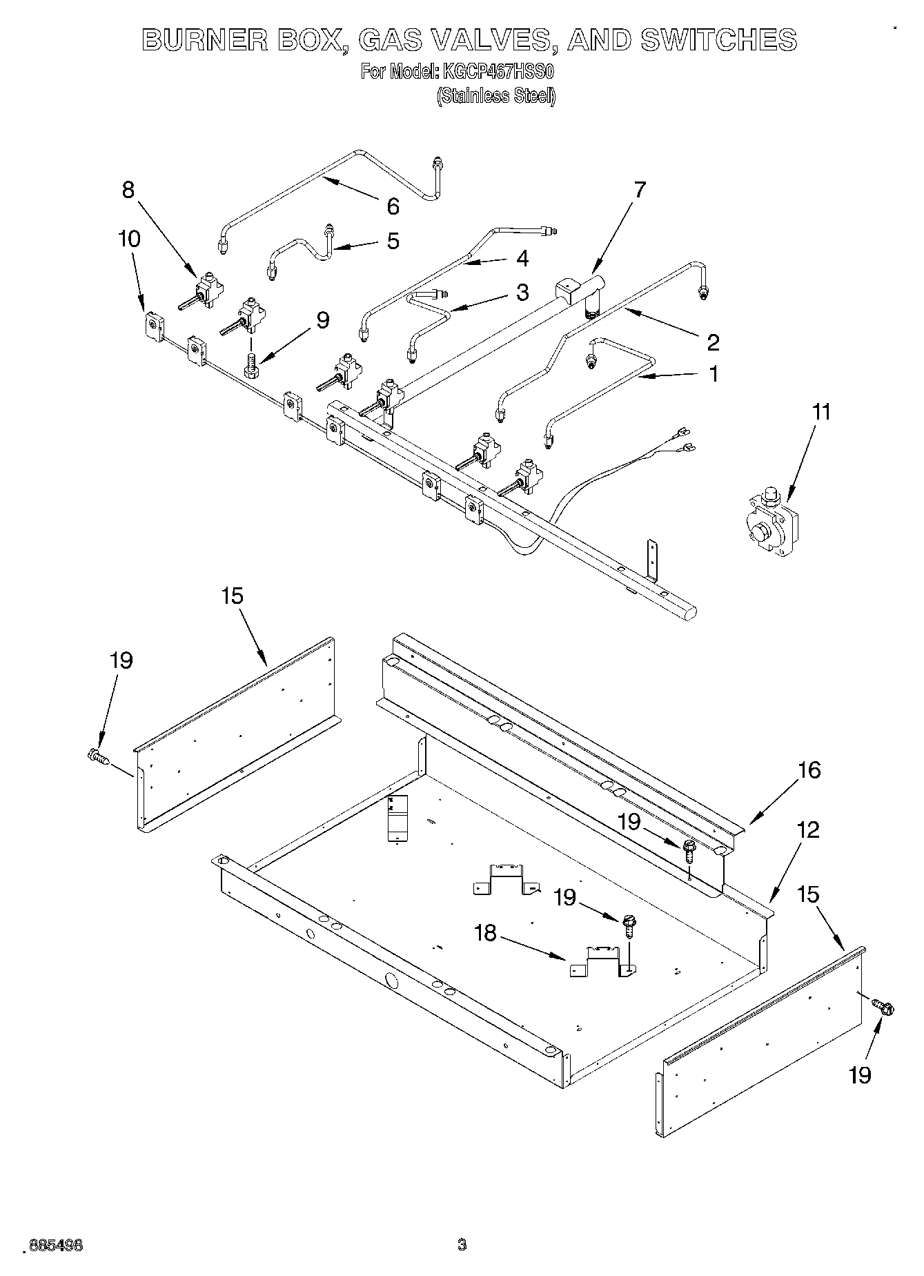 02 - BURNER BOX, GAS VALVES, SWITCHES