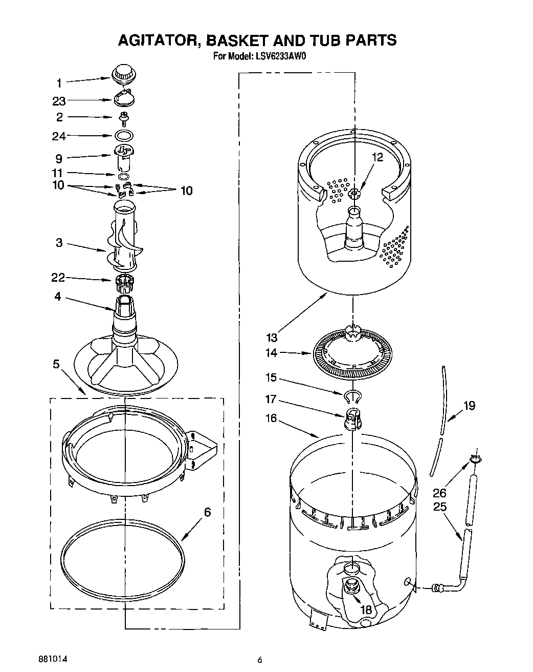 04 - AGITATOR, BASKET AND TUB