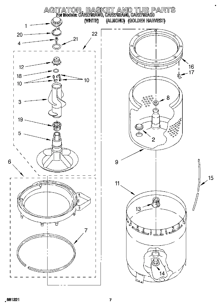 05 - AGITATOR, BASKET AND TUB