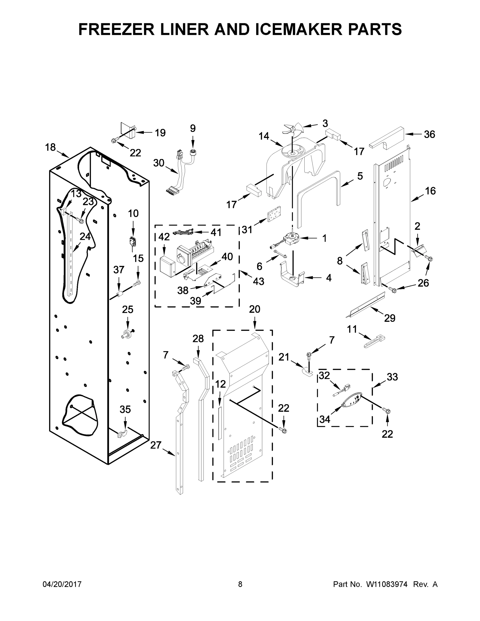 05 - FREEZER LINER AND ICEMAKER PARTS