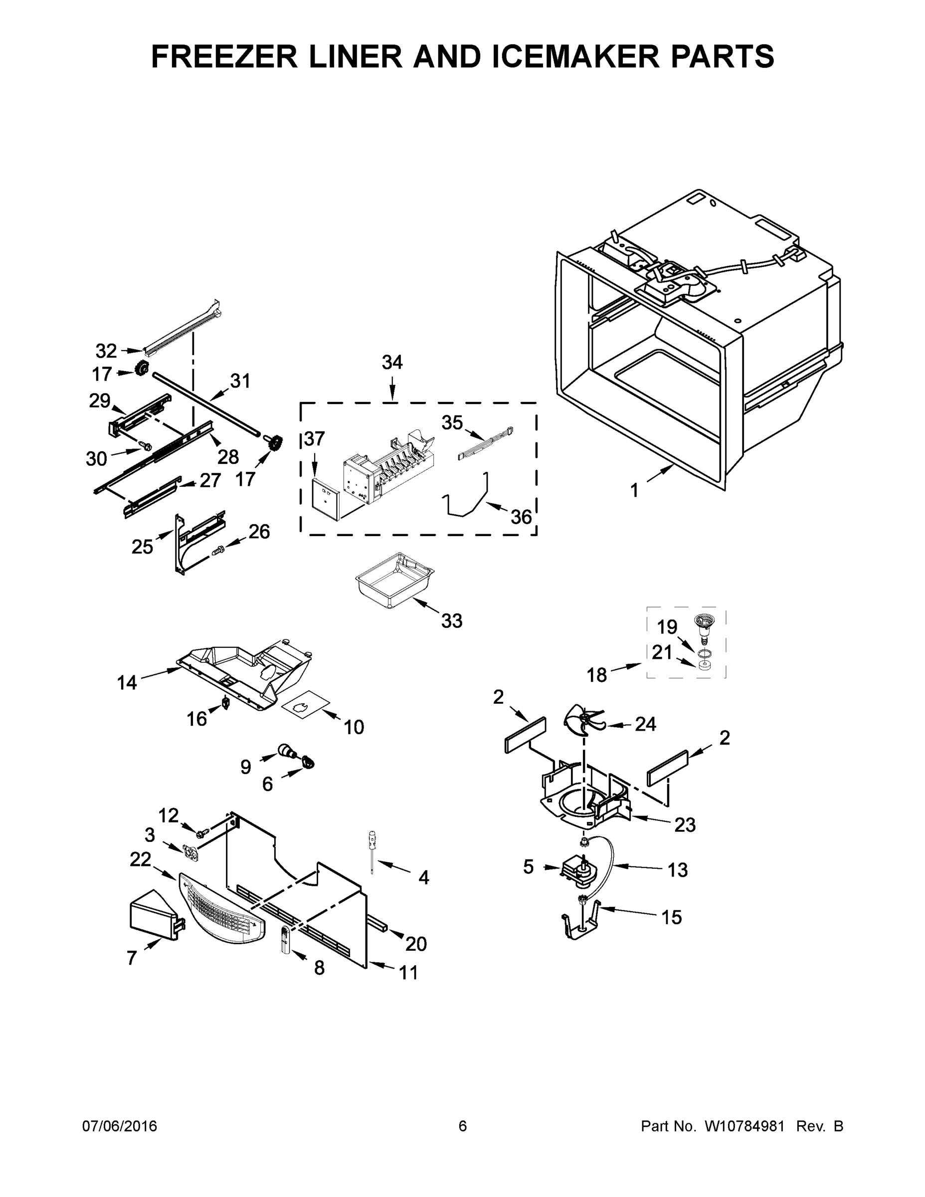 04 - FREEZER LINER AND ICEMAKER PARTS