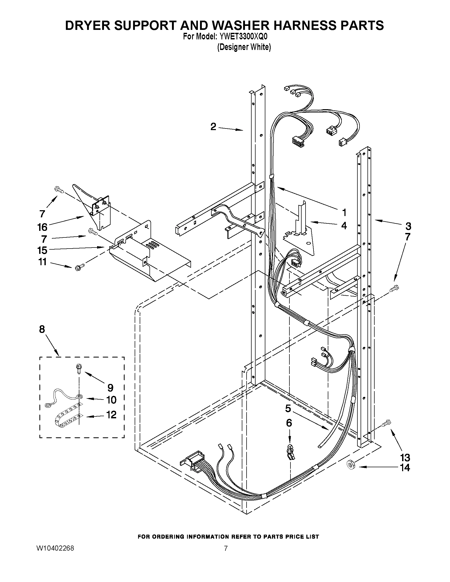 05 - DRYER SUPPORT AND WASHER HARNESS PARTS