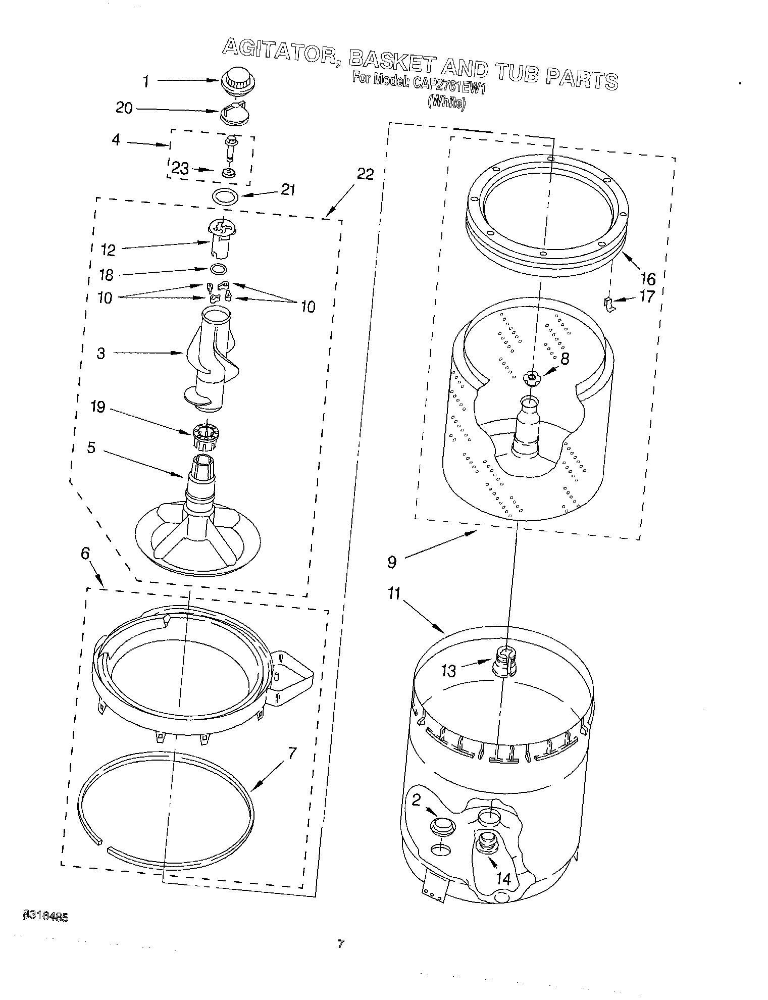 05 - AGITATOR, BASKET AND TUB