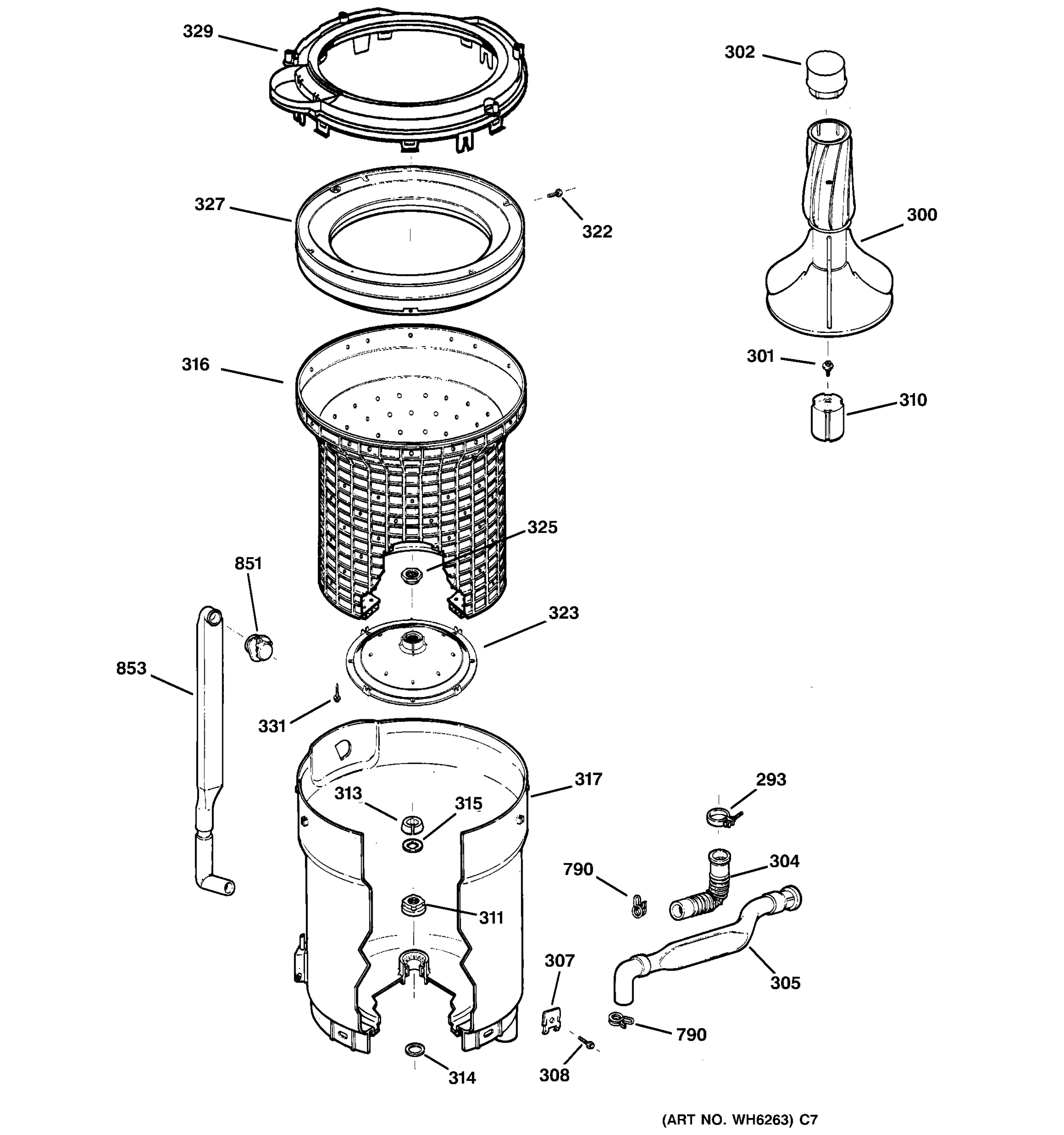 TUB, BASKET & AGITATOR