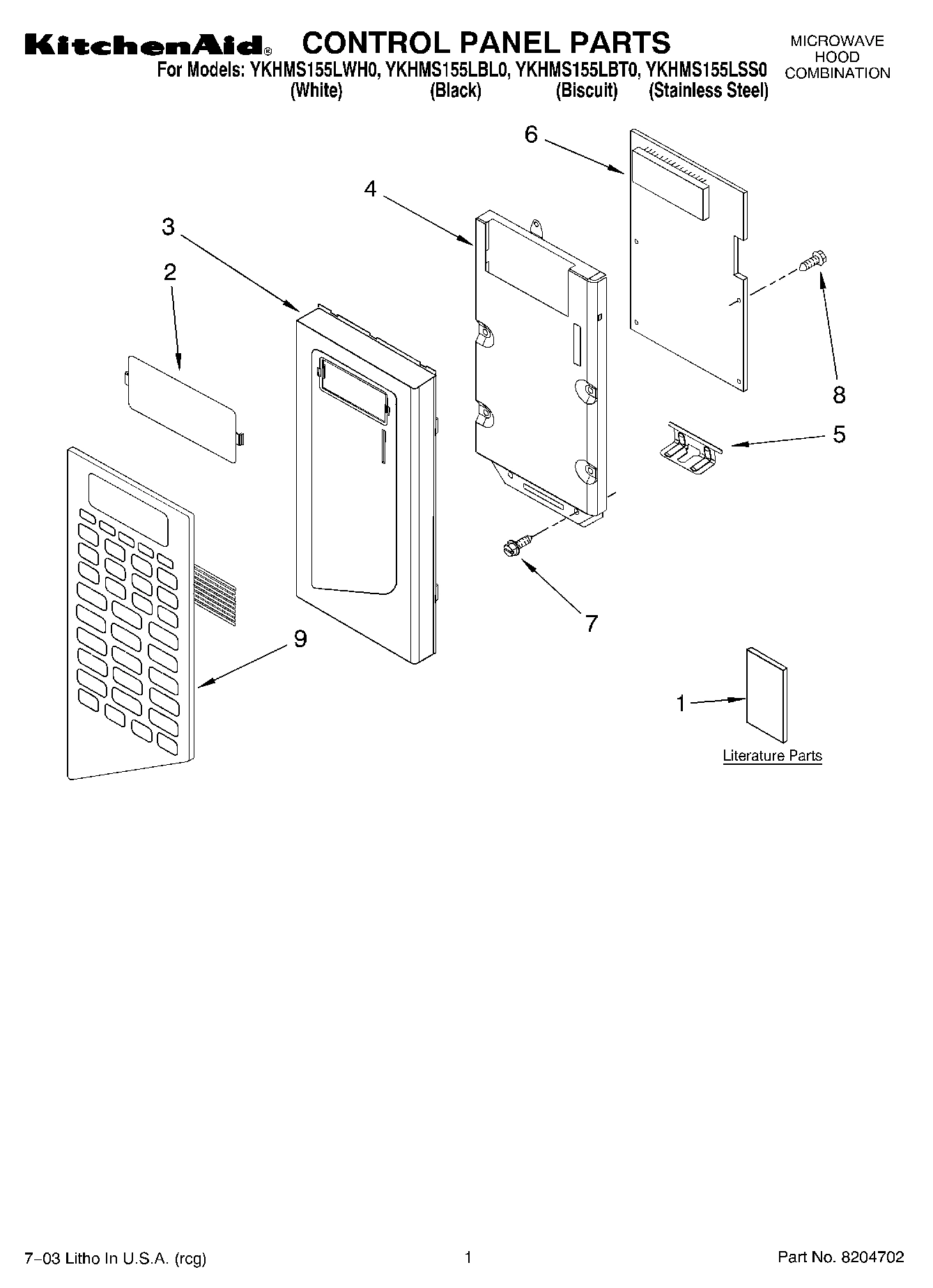 01 - CONTROL PANEL PARTS