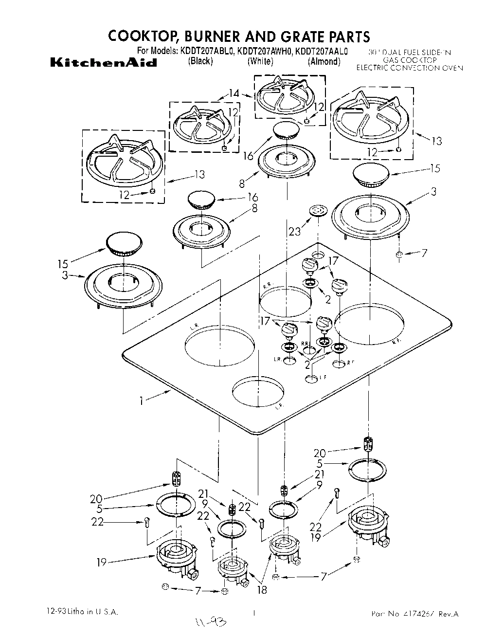 01 - COOKTOP, BURNER AND GRATE