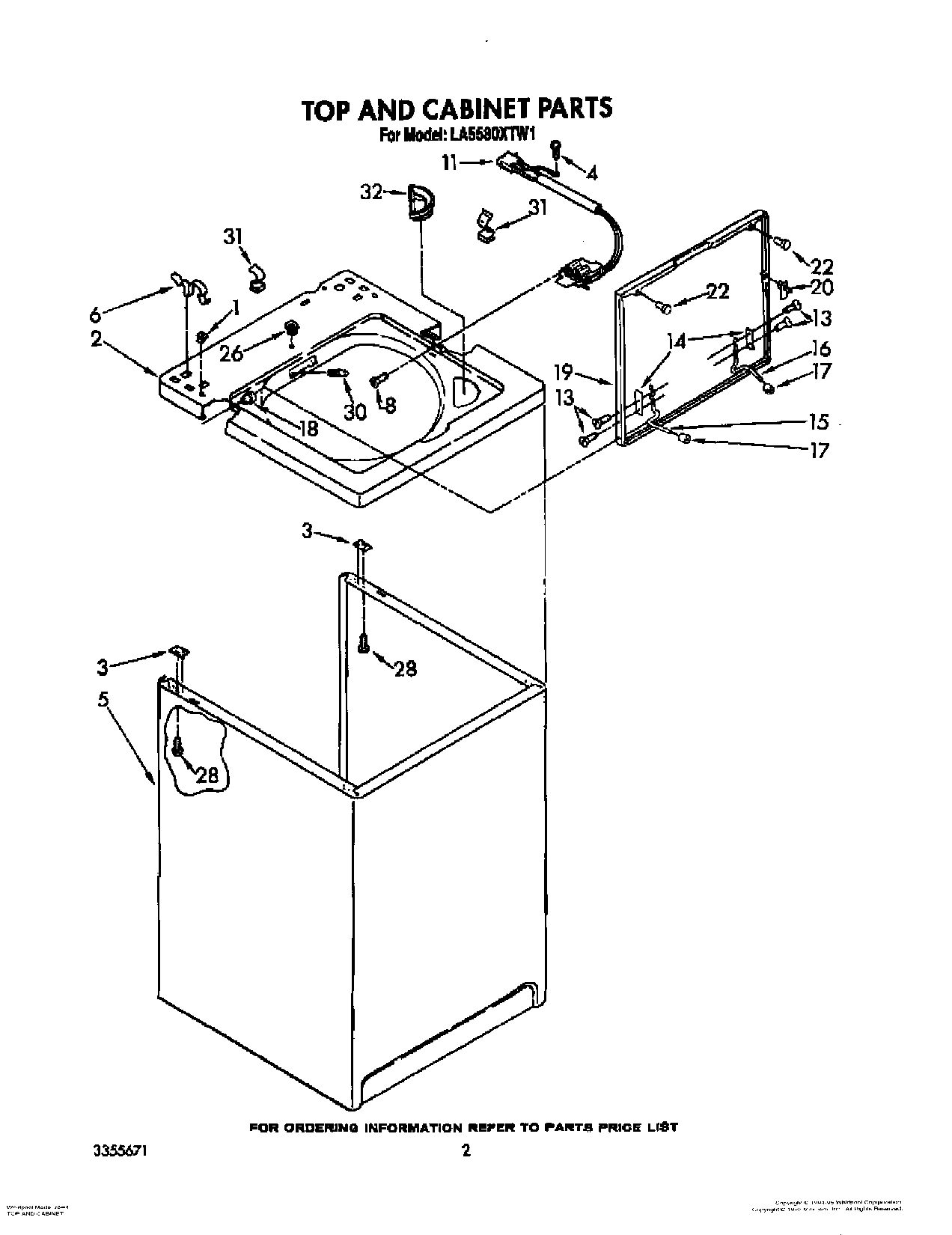 02 - TOP AND CABINET, LIT/OPTIONAL