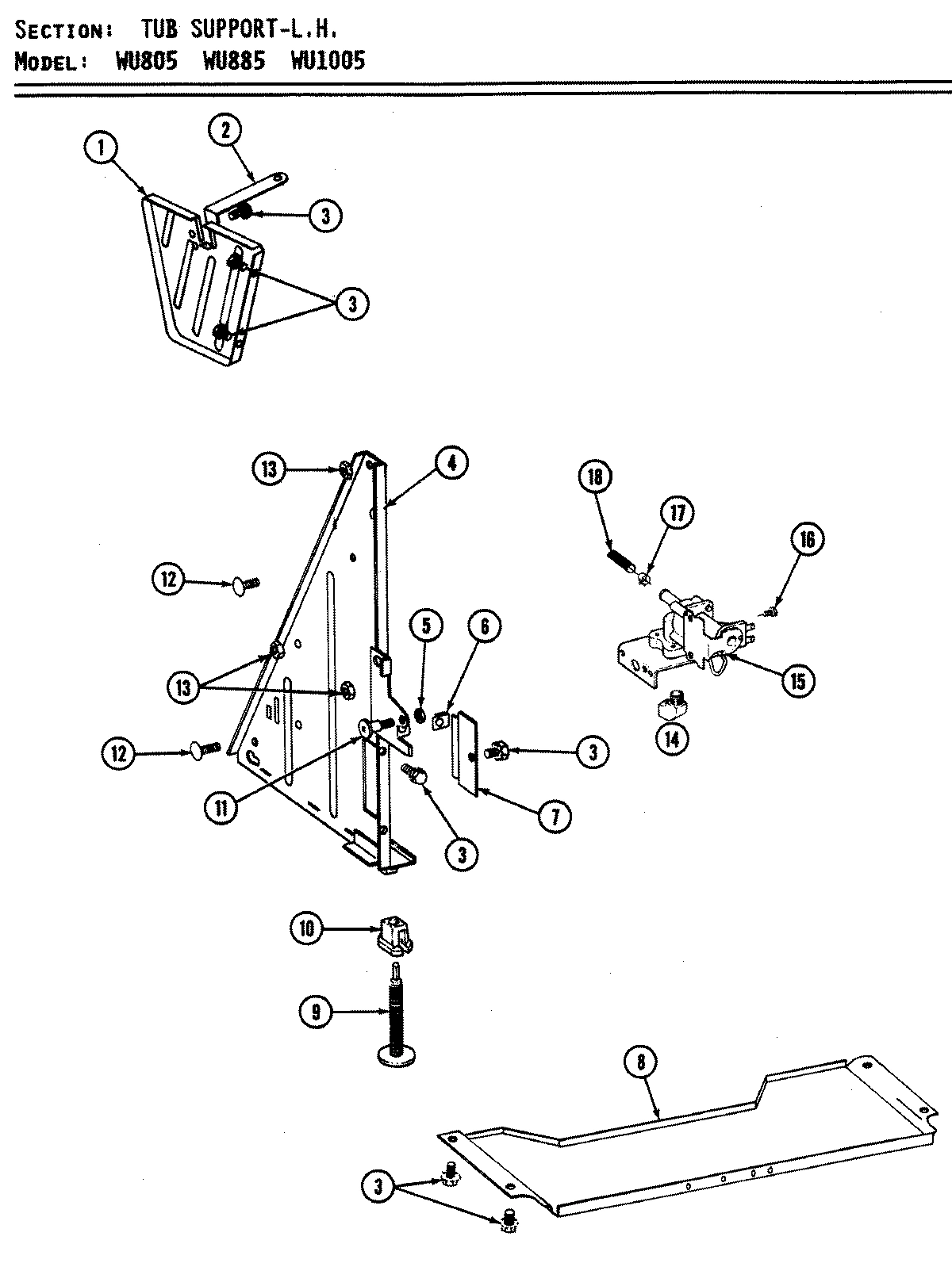 12 - TUB SUPPORT (LEFT)