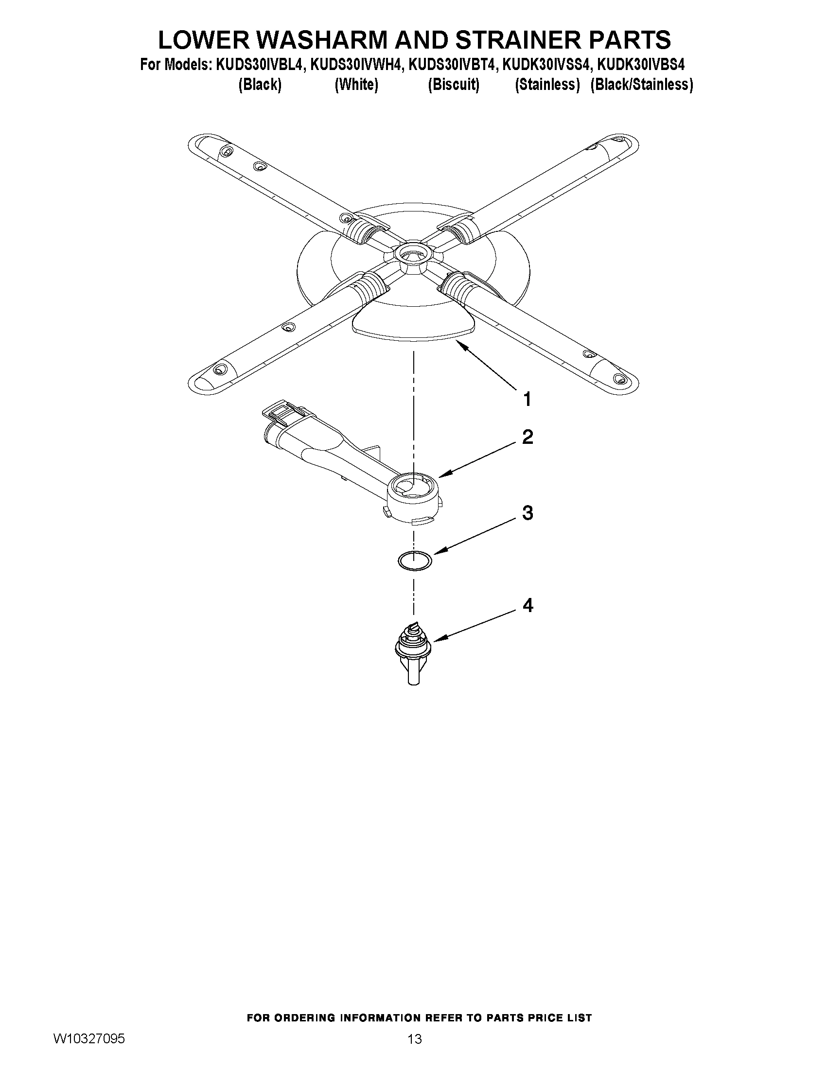11 - LOWER WASHARM AND STRAINER PARTS