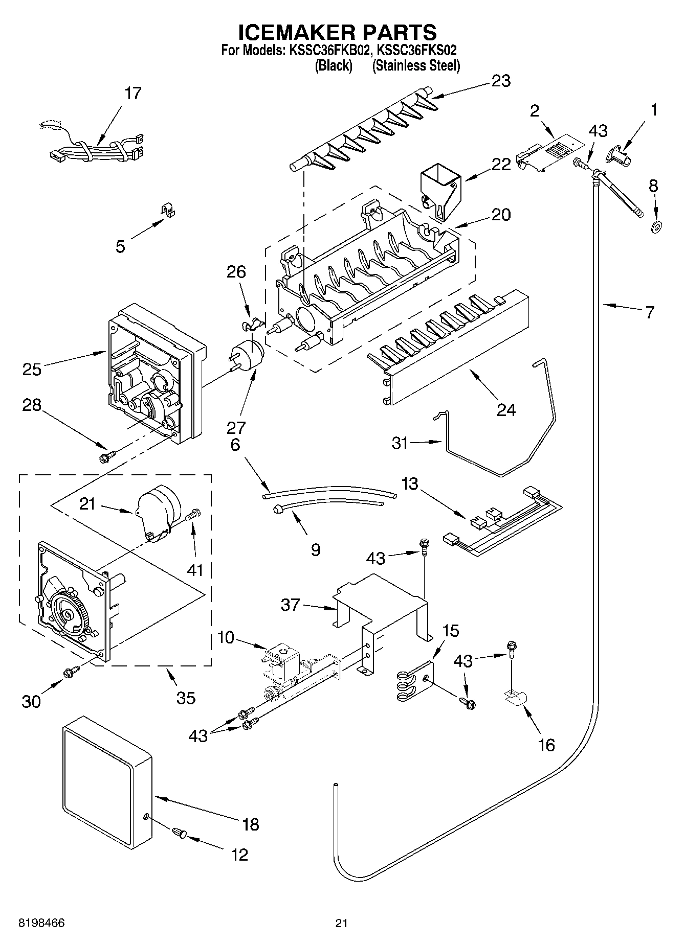 13 - ICEMAKER PARTS