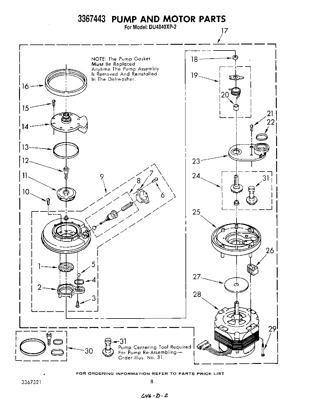 06 - 3367443 PUMP AND MOTOR