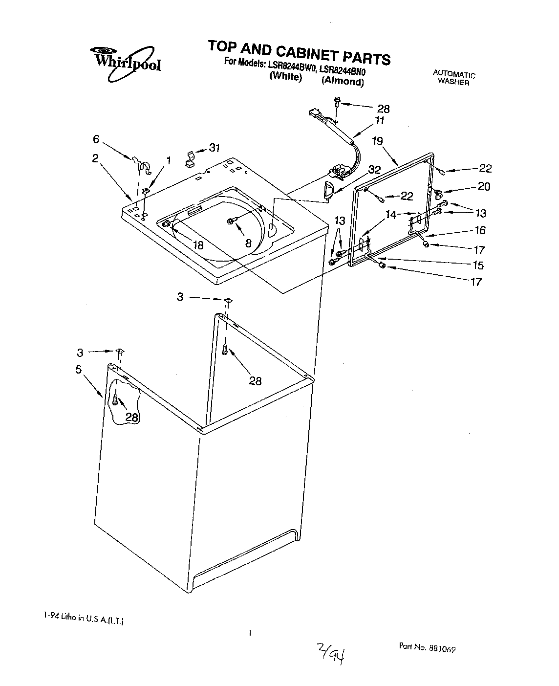 01 - TOP AND CABINET, LIT/OPTIONAL