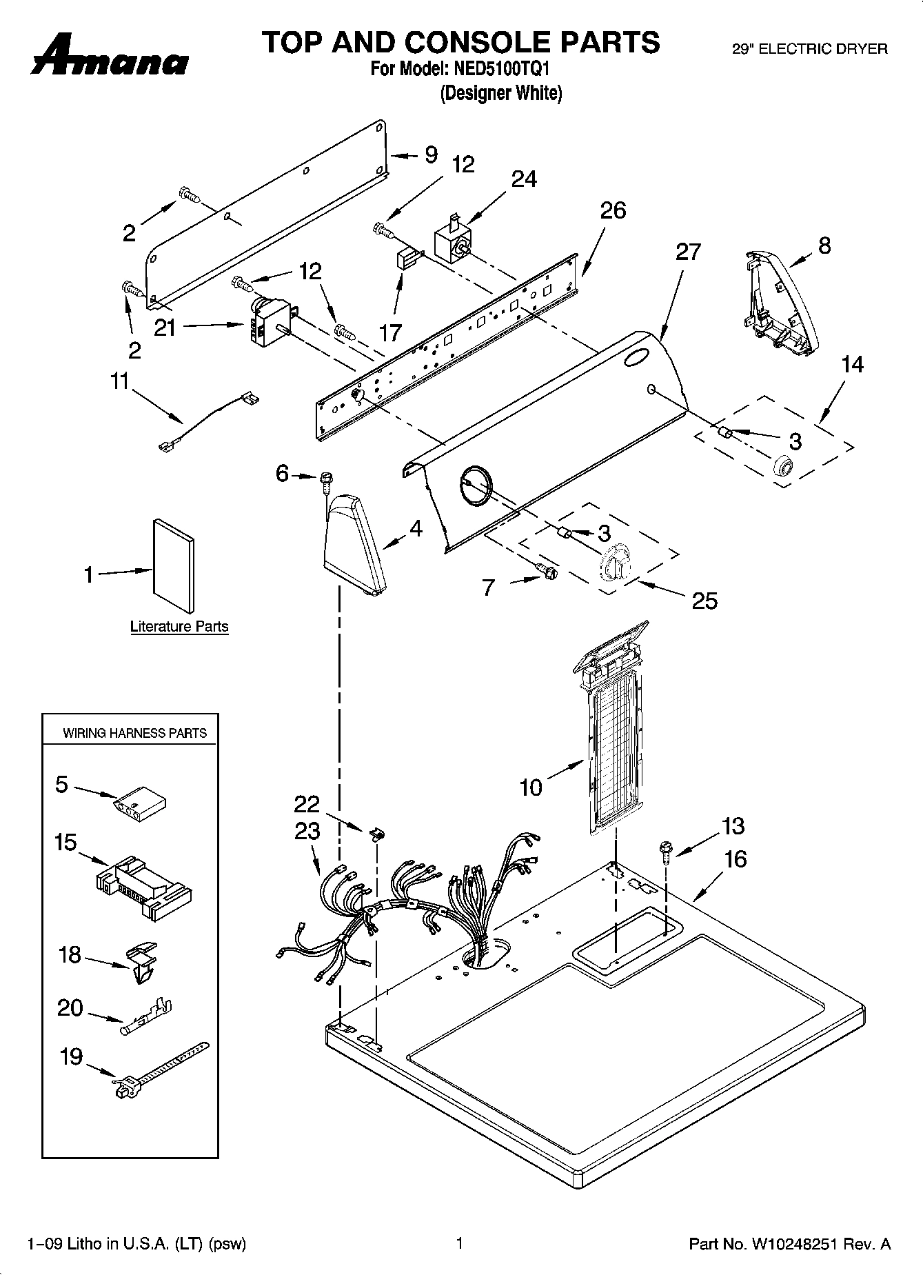 01 - TOP AND CONSOLE PARTS
