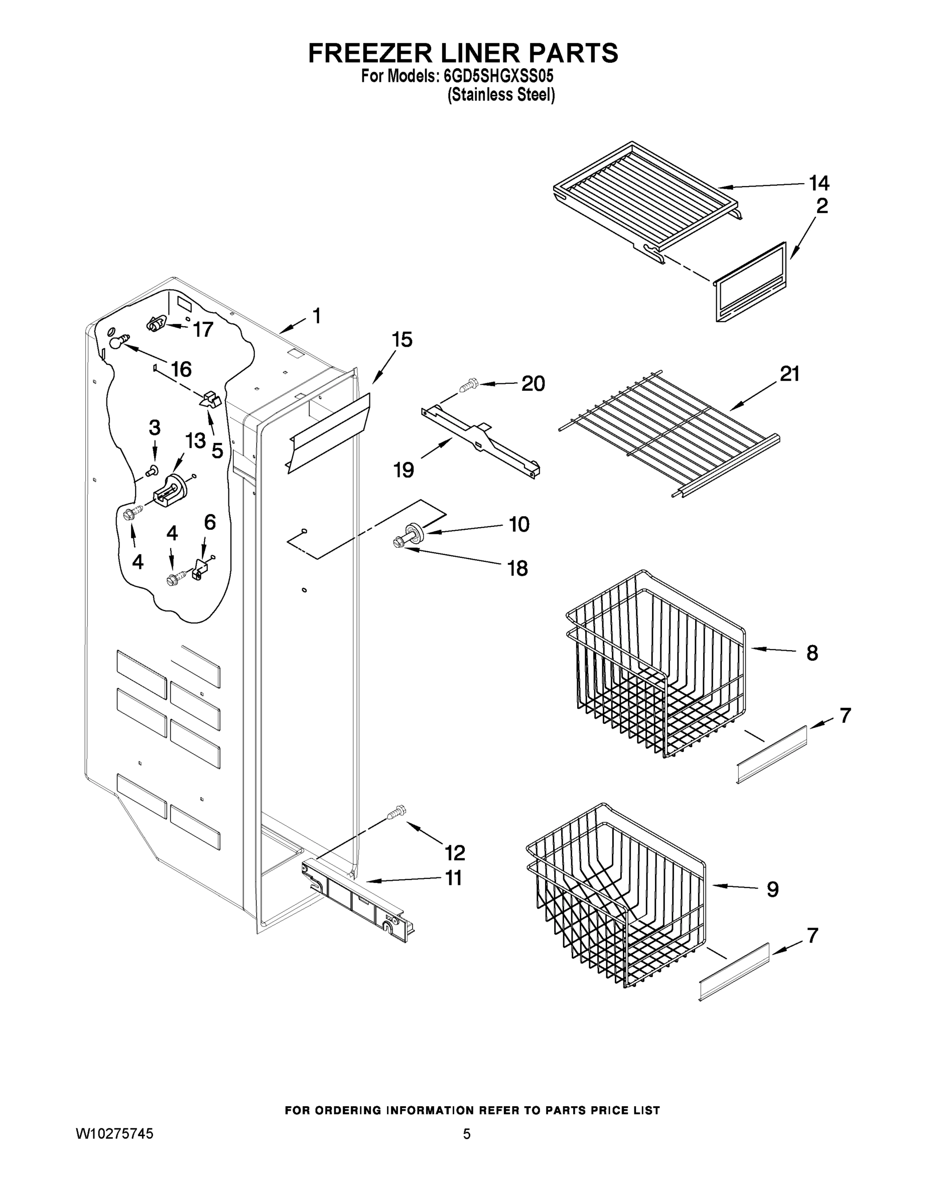 04 - FREEZER LINER PARTS