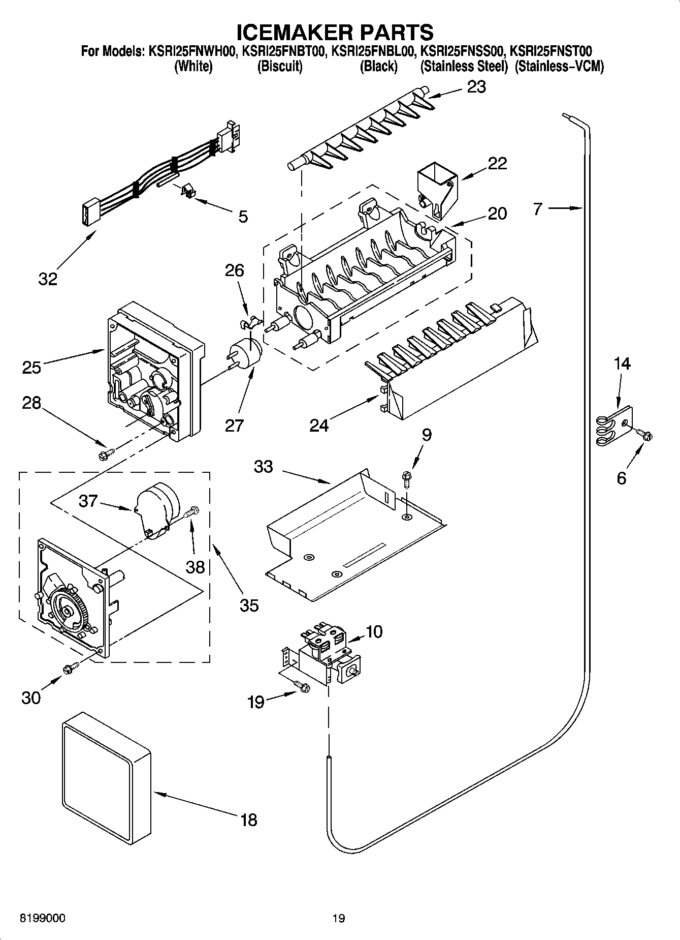 12 - ICEMAKER PARTS, OPTIONAL PARTS