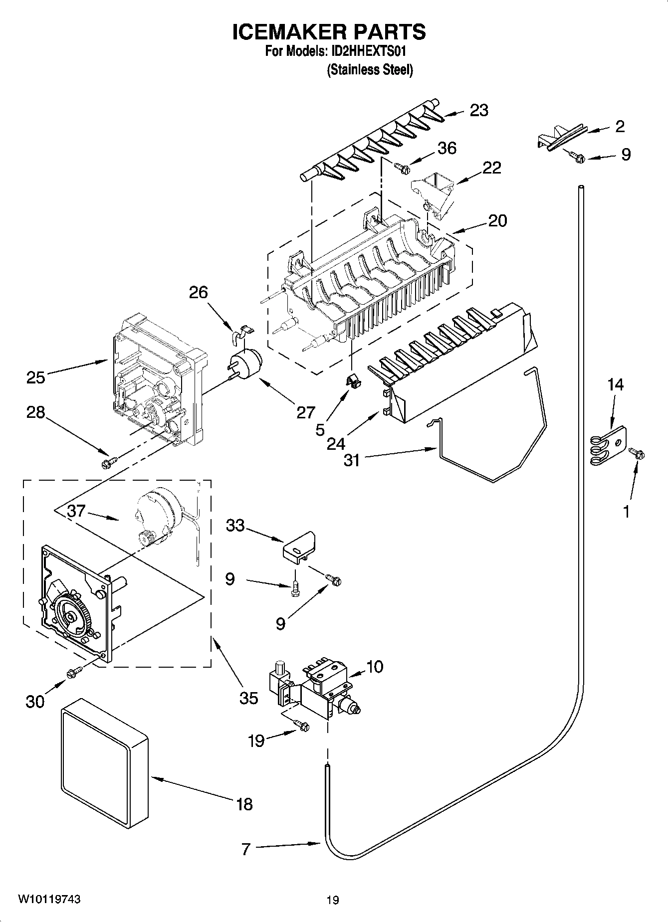 12 - ICEMAKER PARTS, OPTIONAL PARTS (NOT INCLUDED)