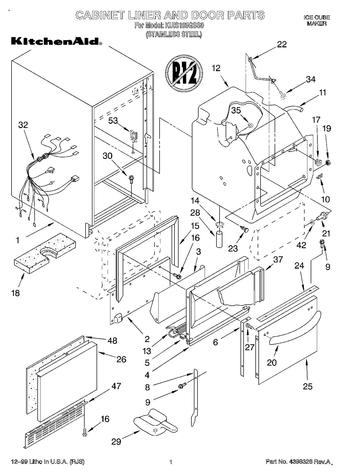 01 - CABINET LINER AND DOOR, LIT/OPTIONAL