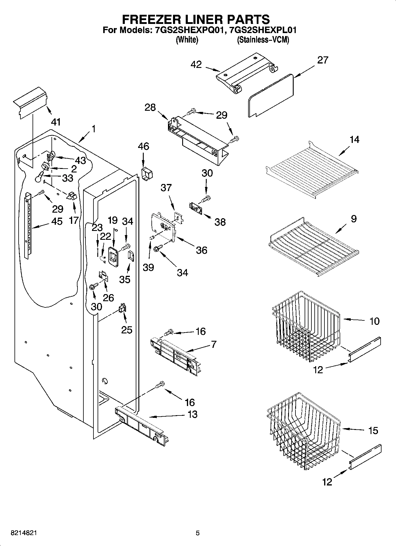 04 - FREEZER LINER PARTS