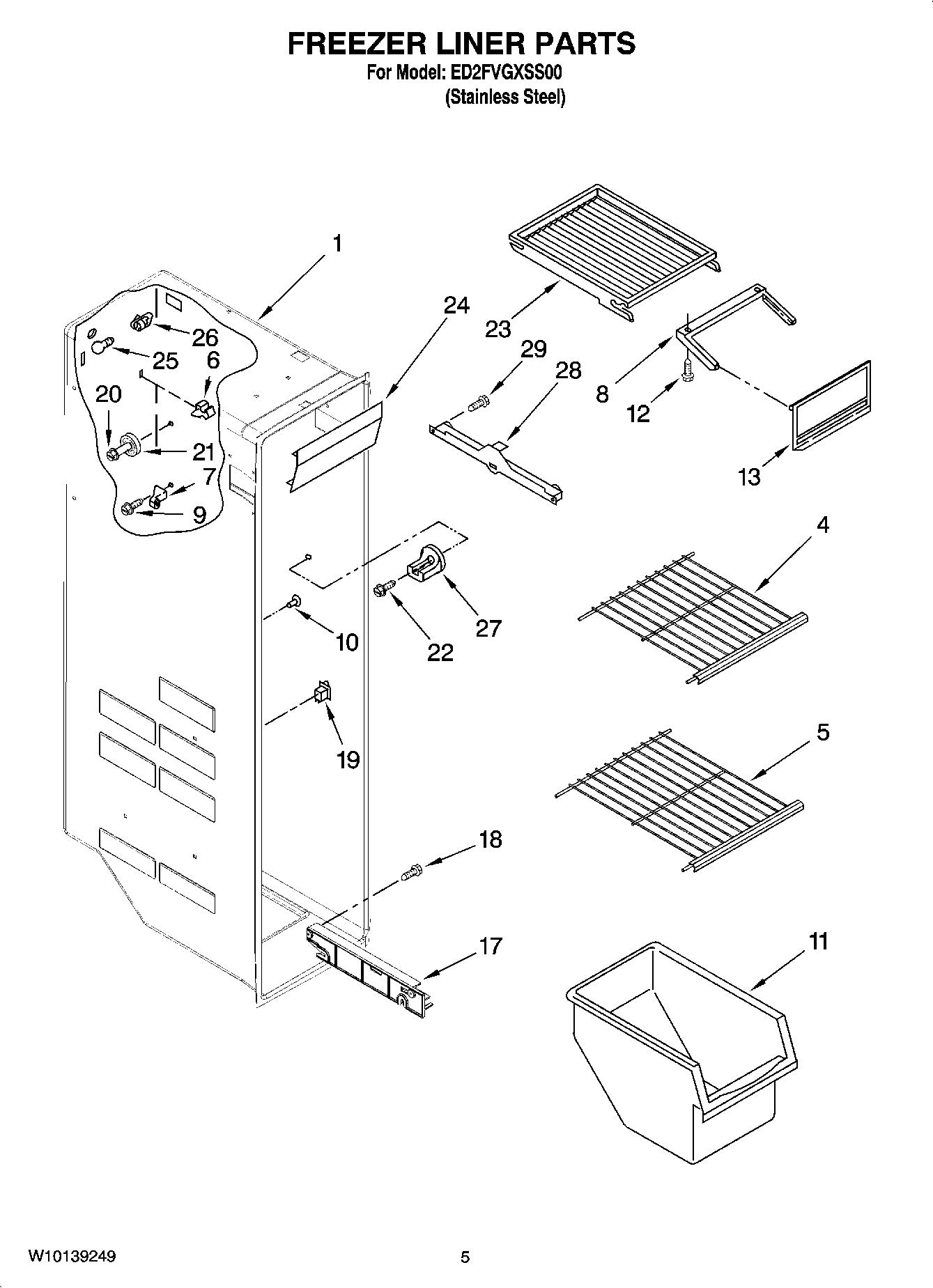 04 - FREEZER LINER PARTS